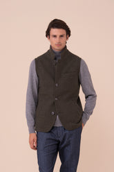 Damon gilet in cashmere flanel double