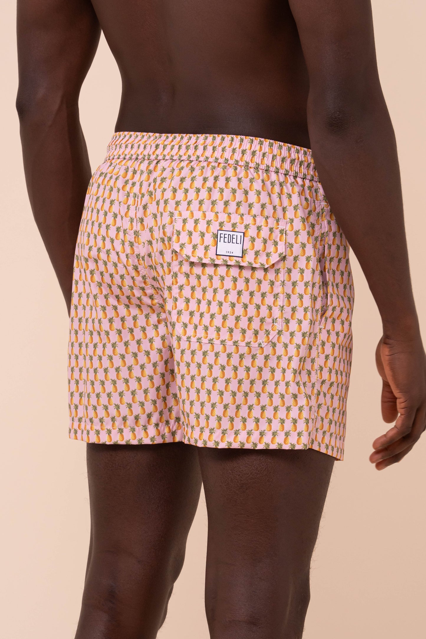 Madeira - The Sustainable Swim Trunks - Pineapple Pattern - FLAMINGO