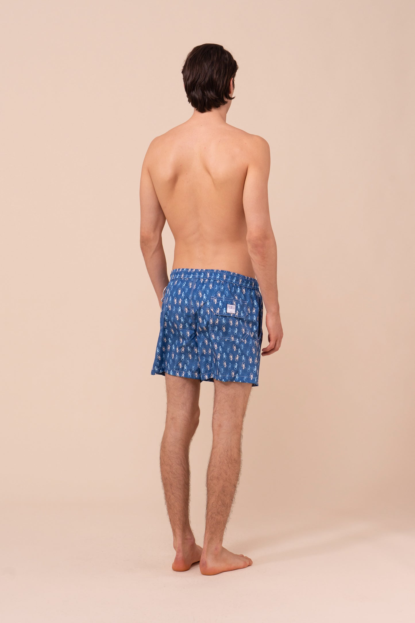Madeira - The Sustainable Swim Trunks - Gecko Pattern - DENIM
