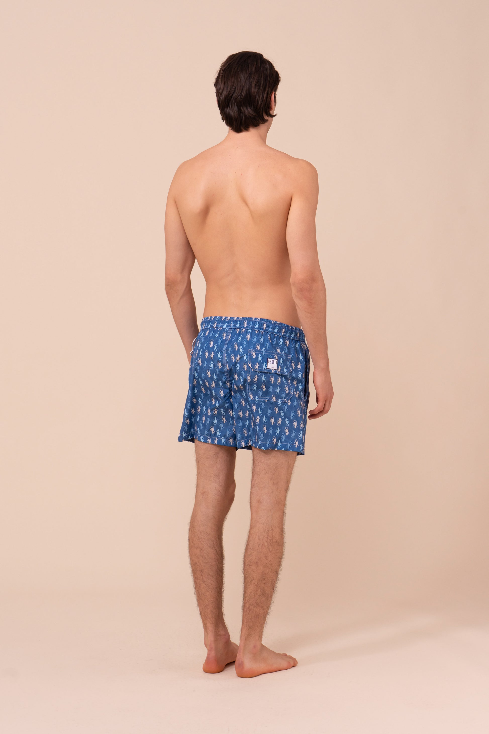 Madeira - The Sustainable Swim Trunks - Gecko Pattern - DENIM