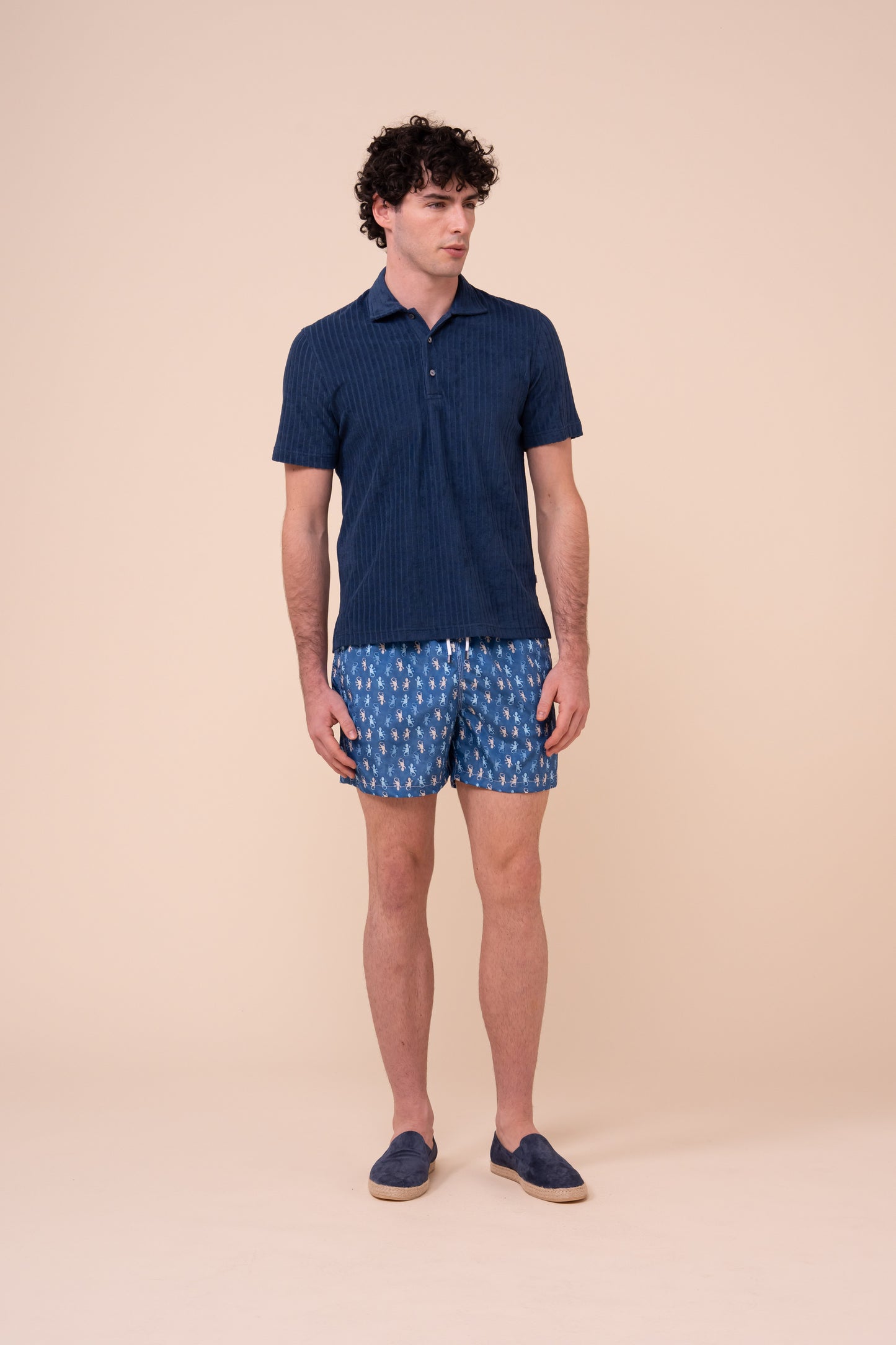 Madeira - The Sustainable Swim Trunks - Gecko Pattern - DENIM