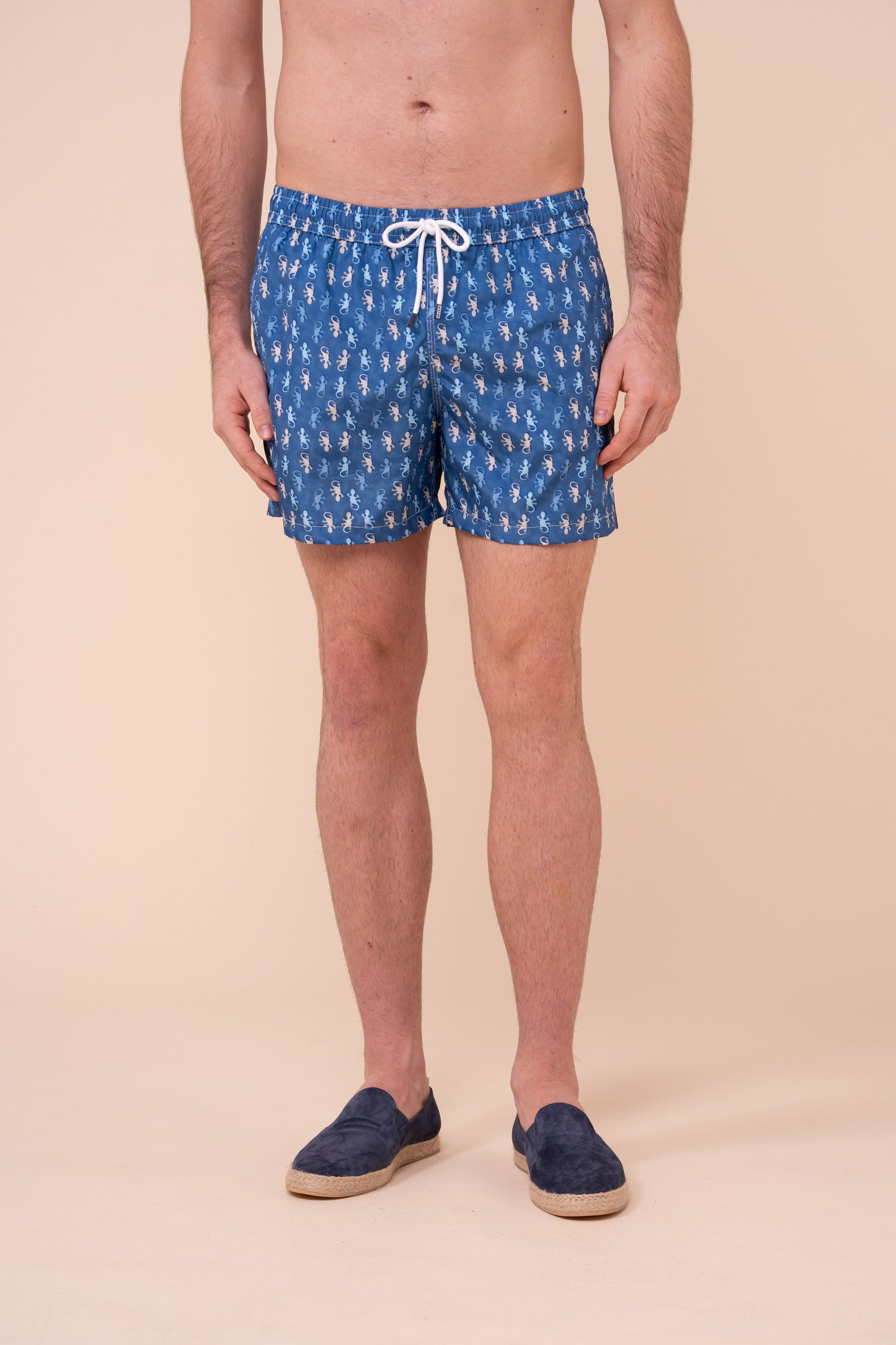 Madeira - The Sustainable Swim Trunks - Gecko Pattern - DENIM