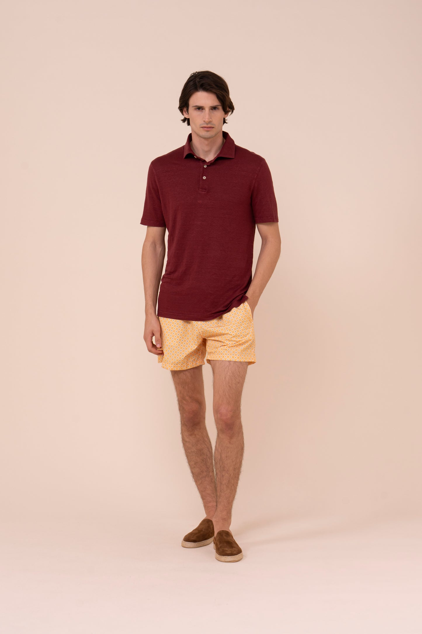 Madeira - The Sustainable Swim Trunks - Daisy Pattern - YELLOWORANGE