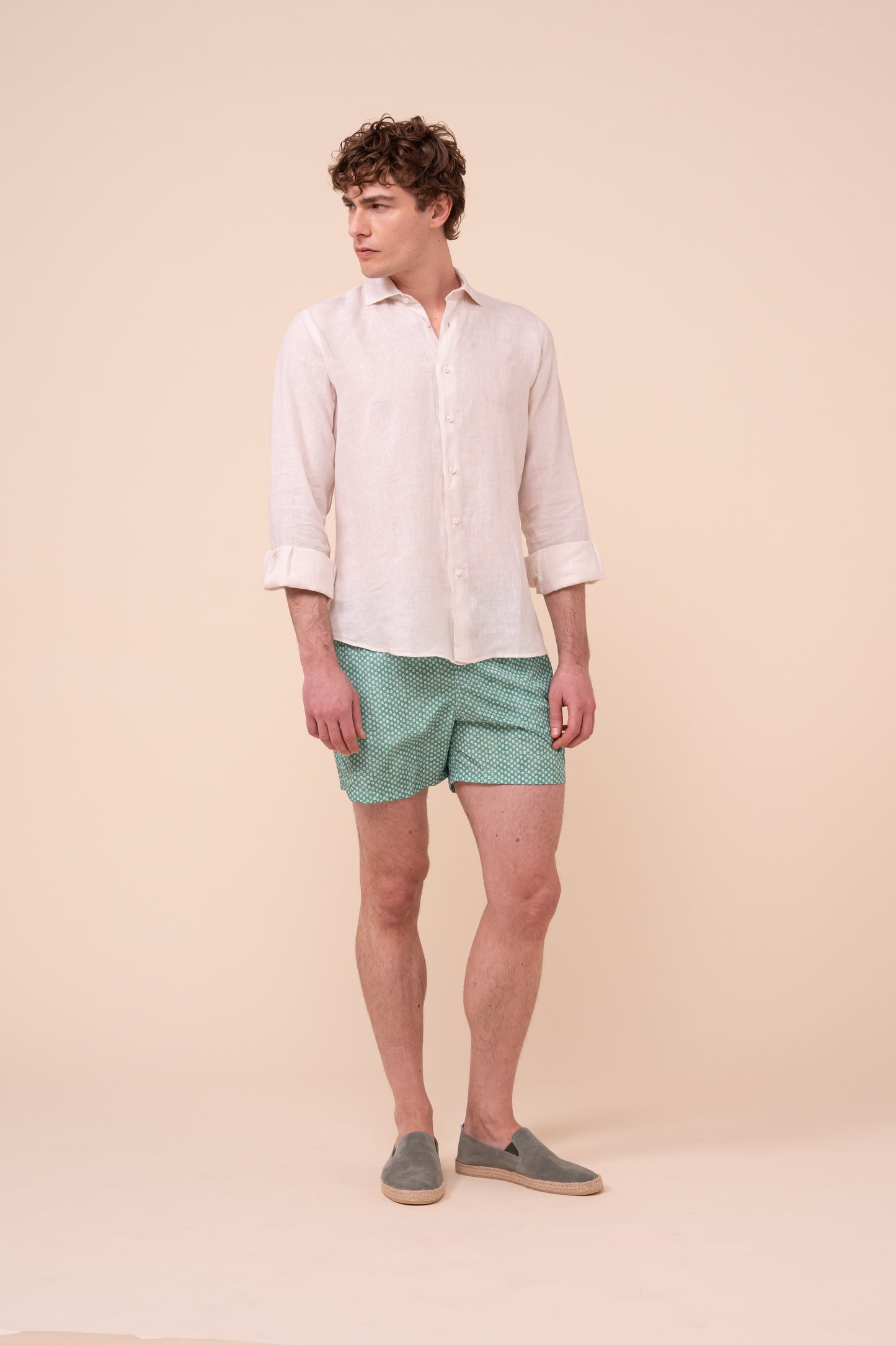 Madeira - The Sustainable Swim Trunks - Tiny Stars Pattern - MEDIUMSEAGREEN