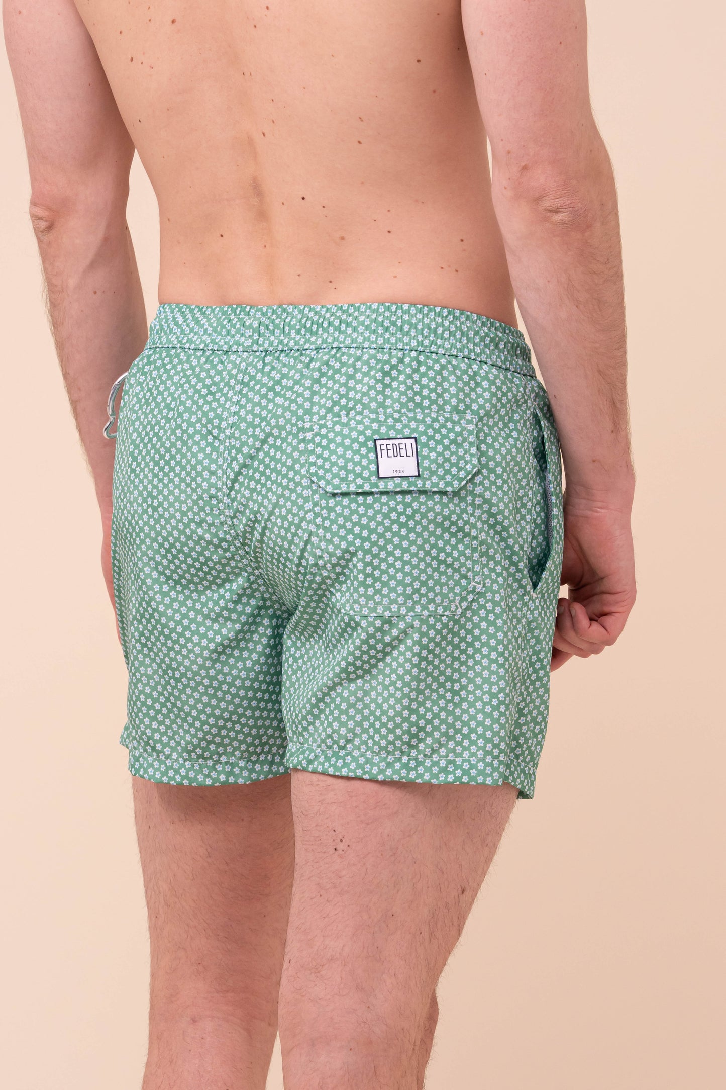Madeira - The Sustainable Swim Trunks - Tiny Stars Pattern - MEDIUMSEAGREEN
