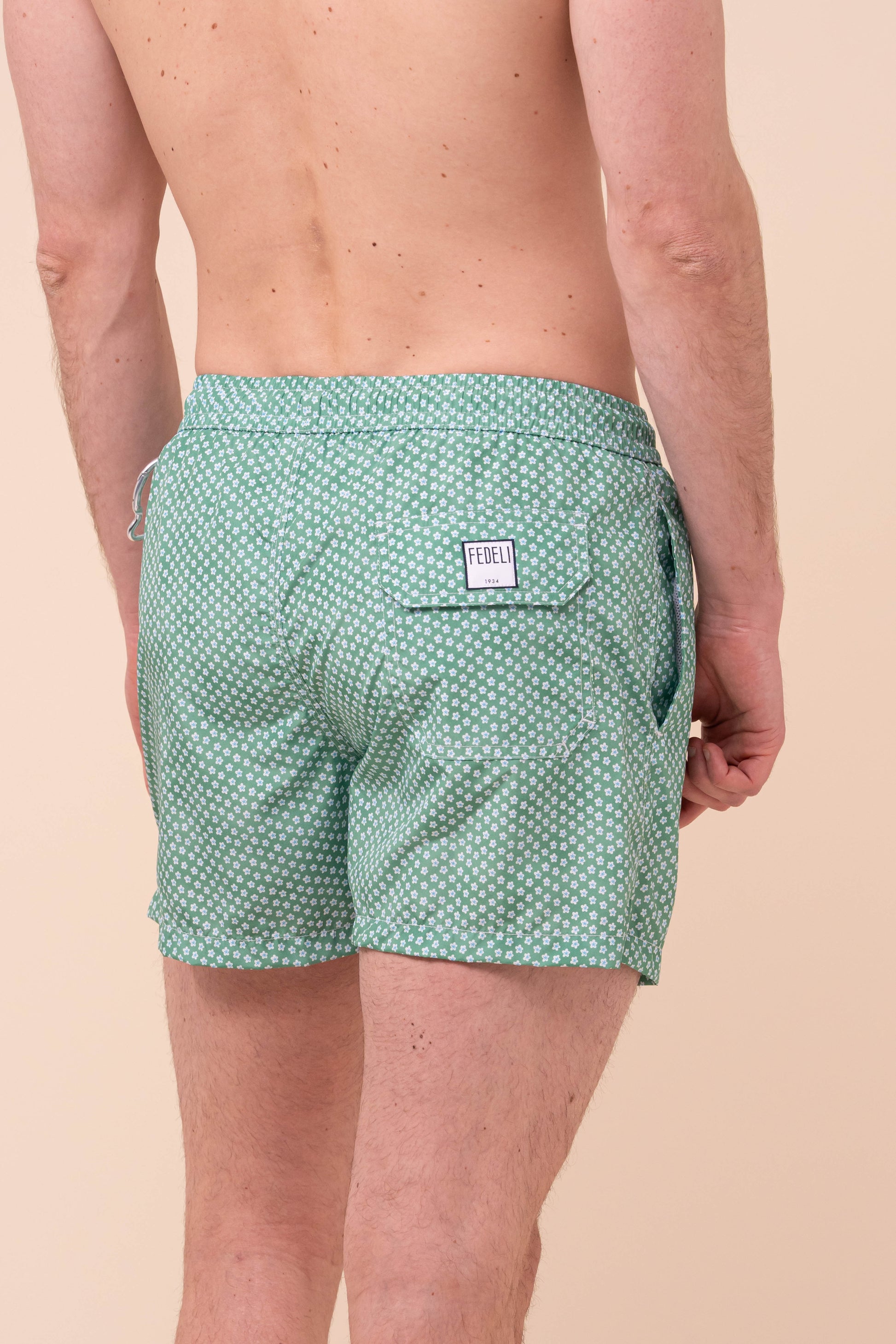 Madeira - The Sustainable Swim Trunks - Tiny Stars Pattern - MEDIUMSEAGREEN