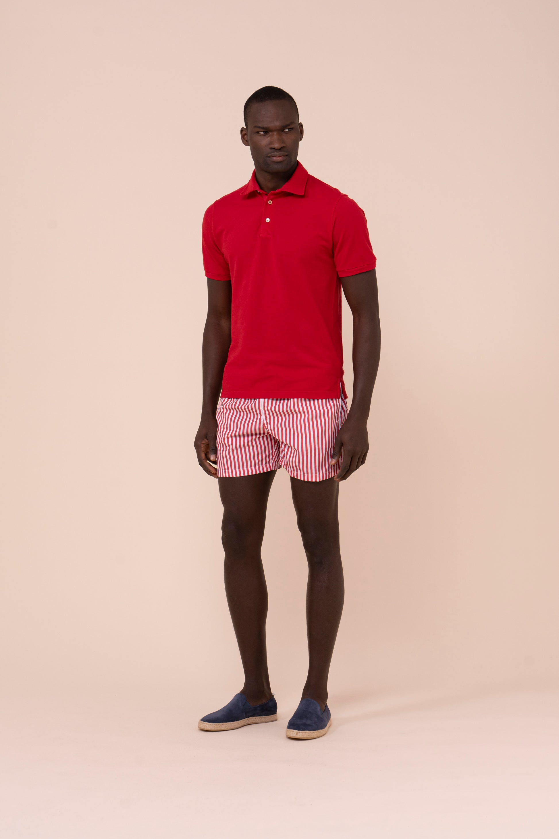 Madeira - The Sustainable Swim Trunks - Stripe Pattern - CORAL