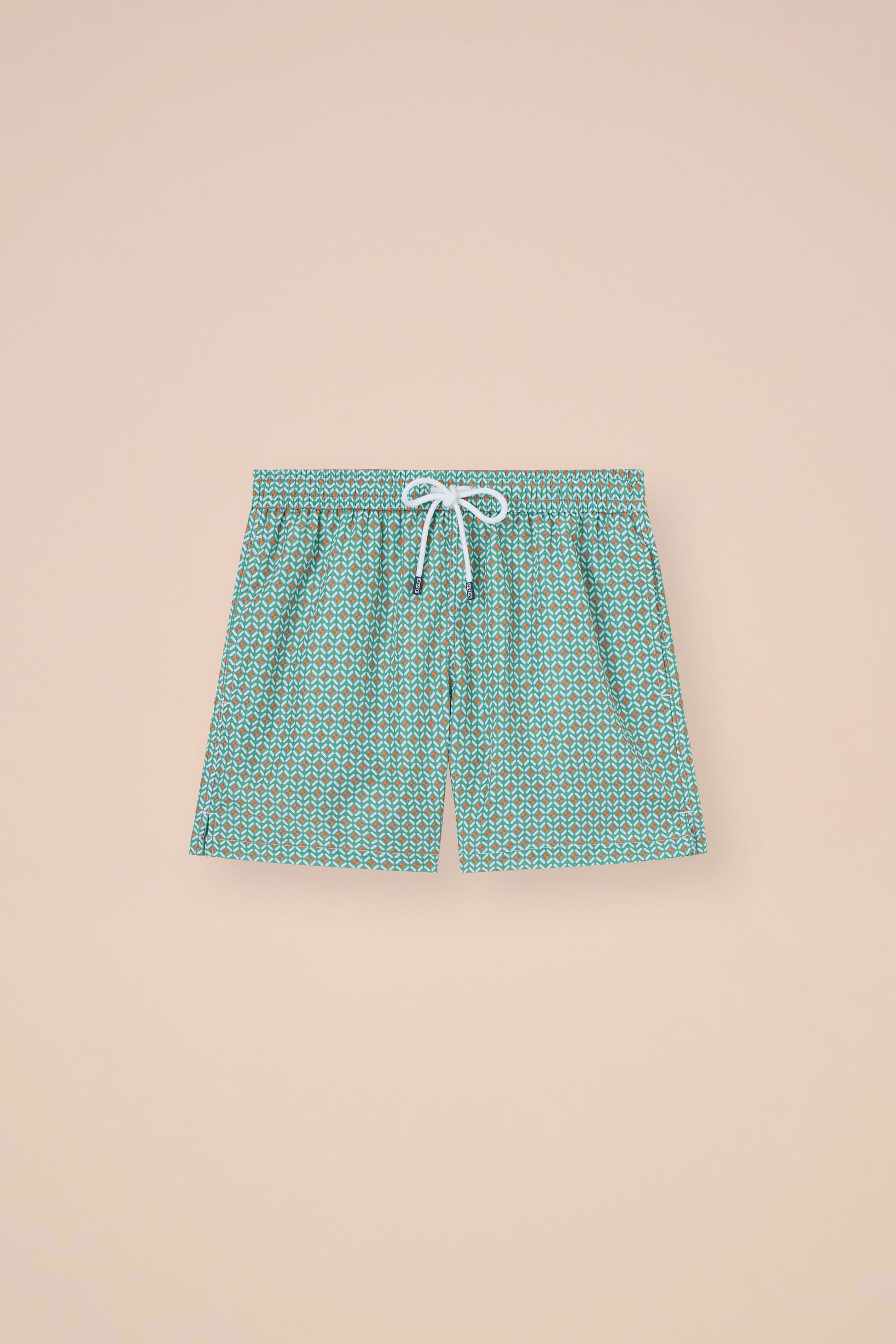 Madeira - The Sustainable Swim Trunks - Herringbone Pattern - CORAL