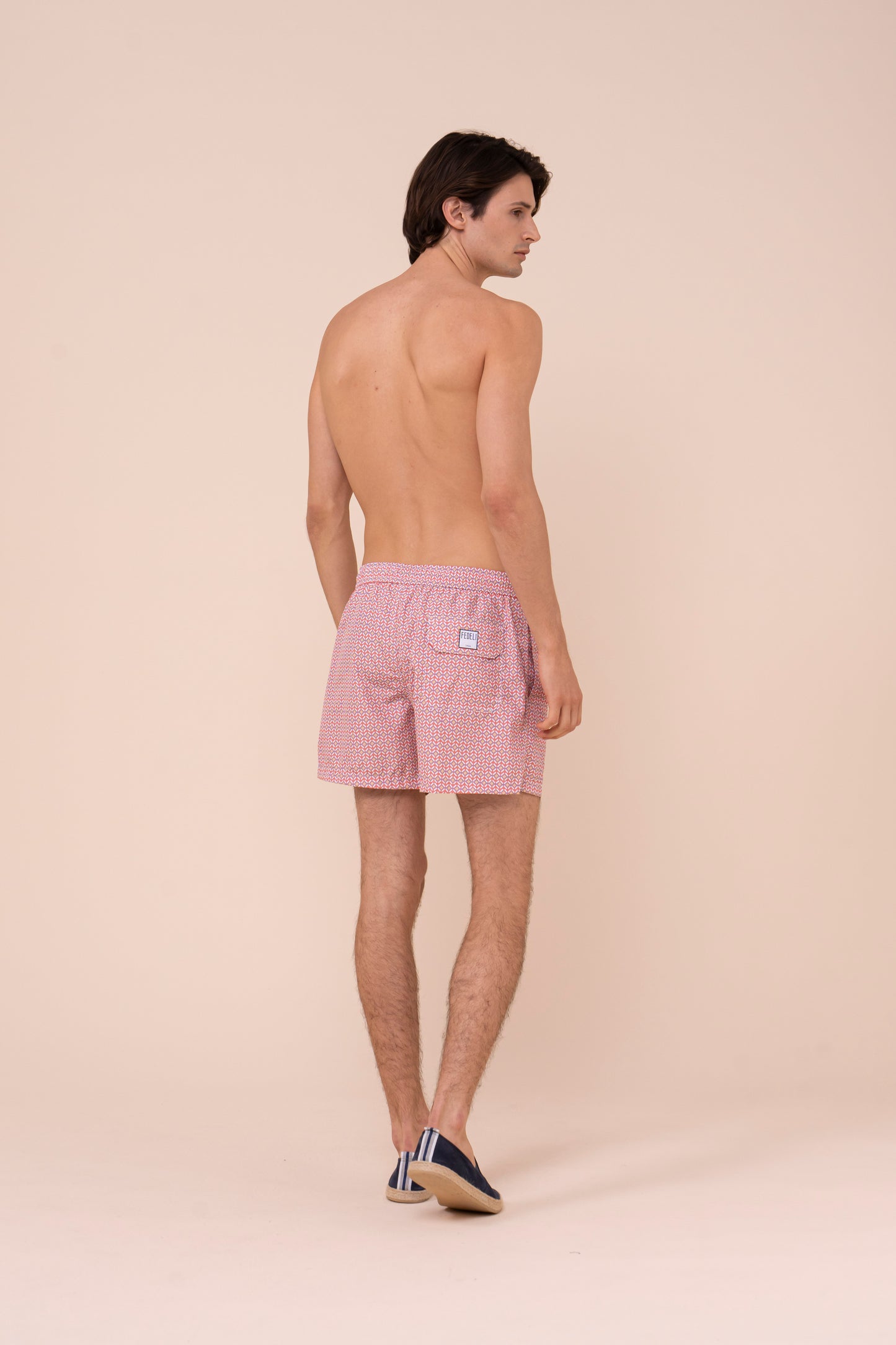 Madeira - The Sustainable Swim Trunks - Herringbone Pattern - CORAL