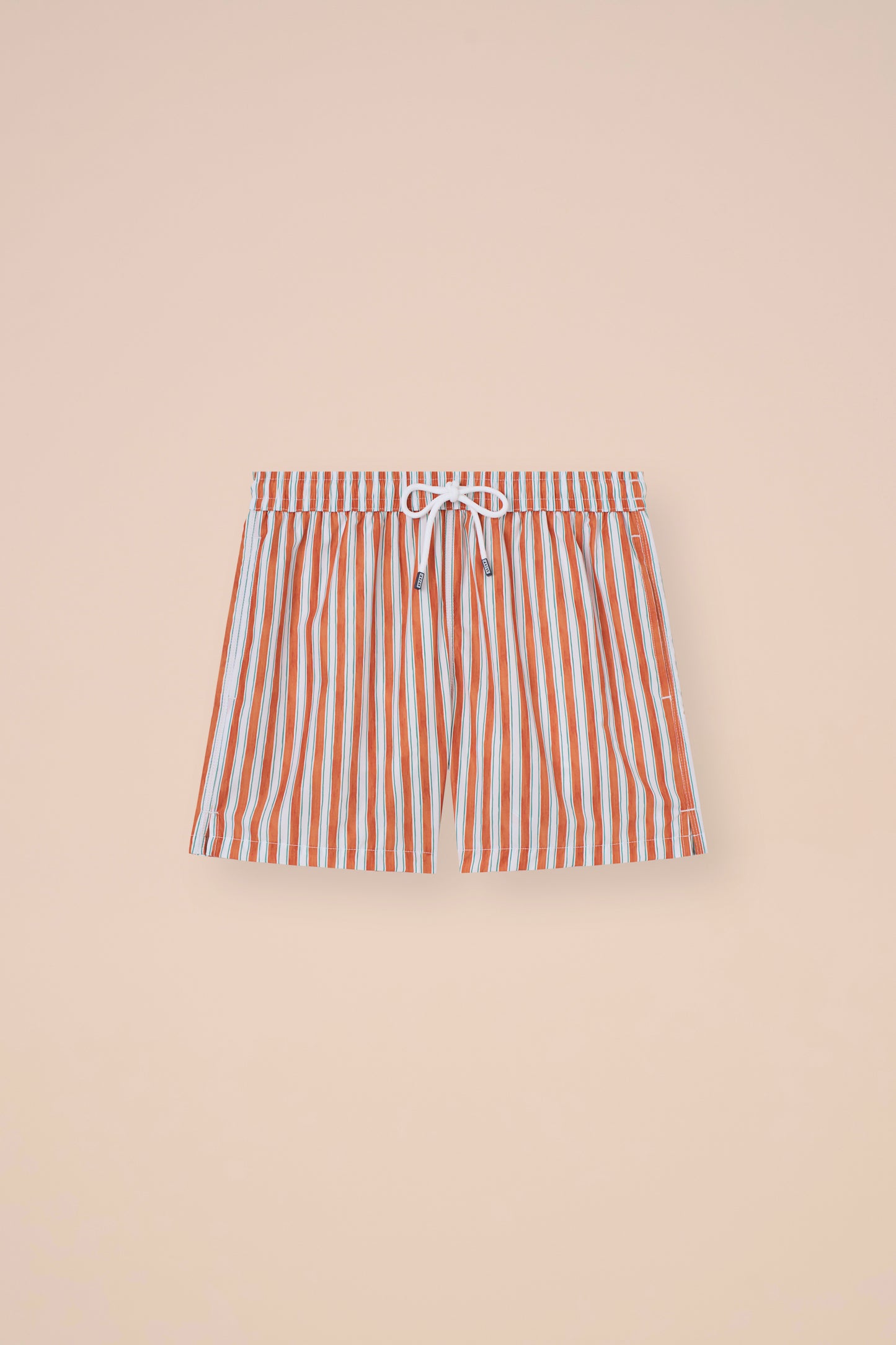 Madeira - The Sustainable Swim Trunks - Riviera Stripe Pattern - ORANGE