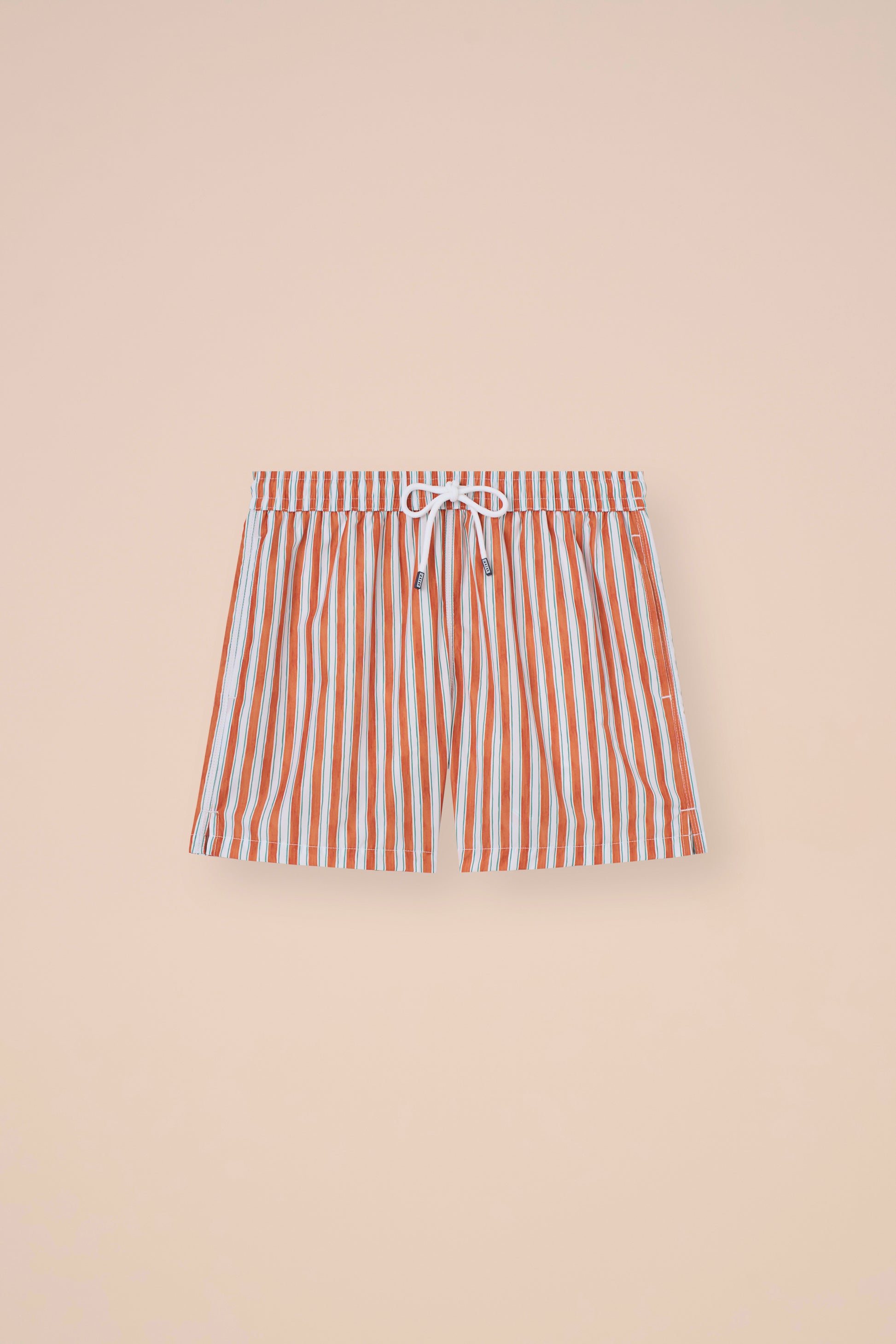 Madeira - The Sustainable Swim Trunks - Riviera Stripe Pattern - ORANGE