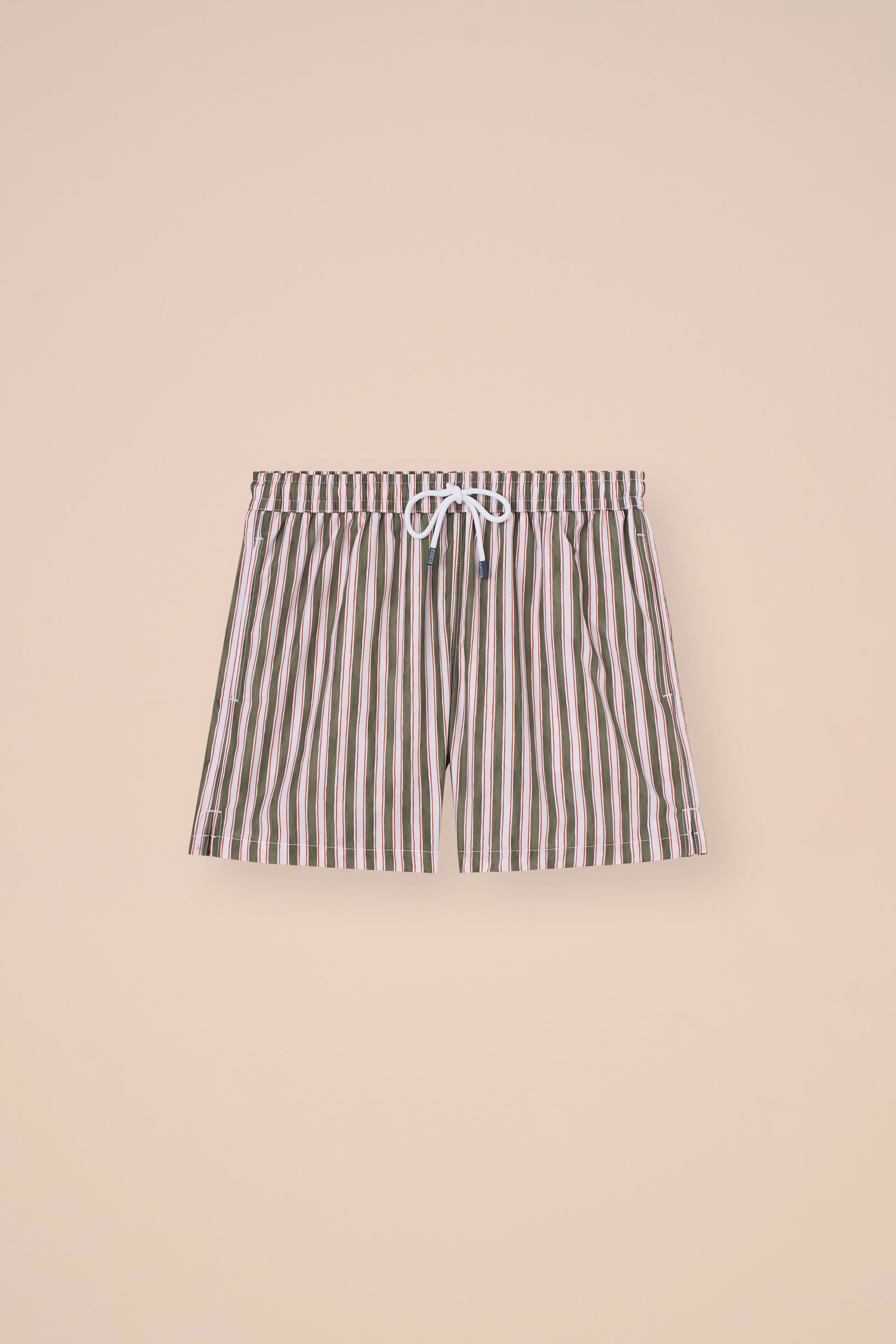 Madeira - The Sustainable Swim Trunks - Riviera Stripe Pattern - ORANGE