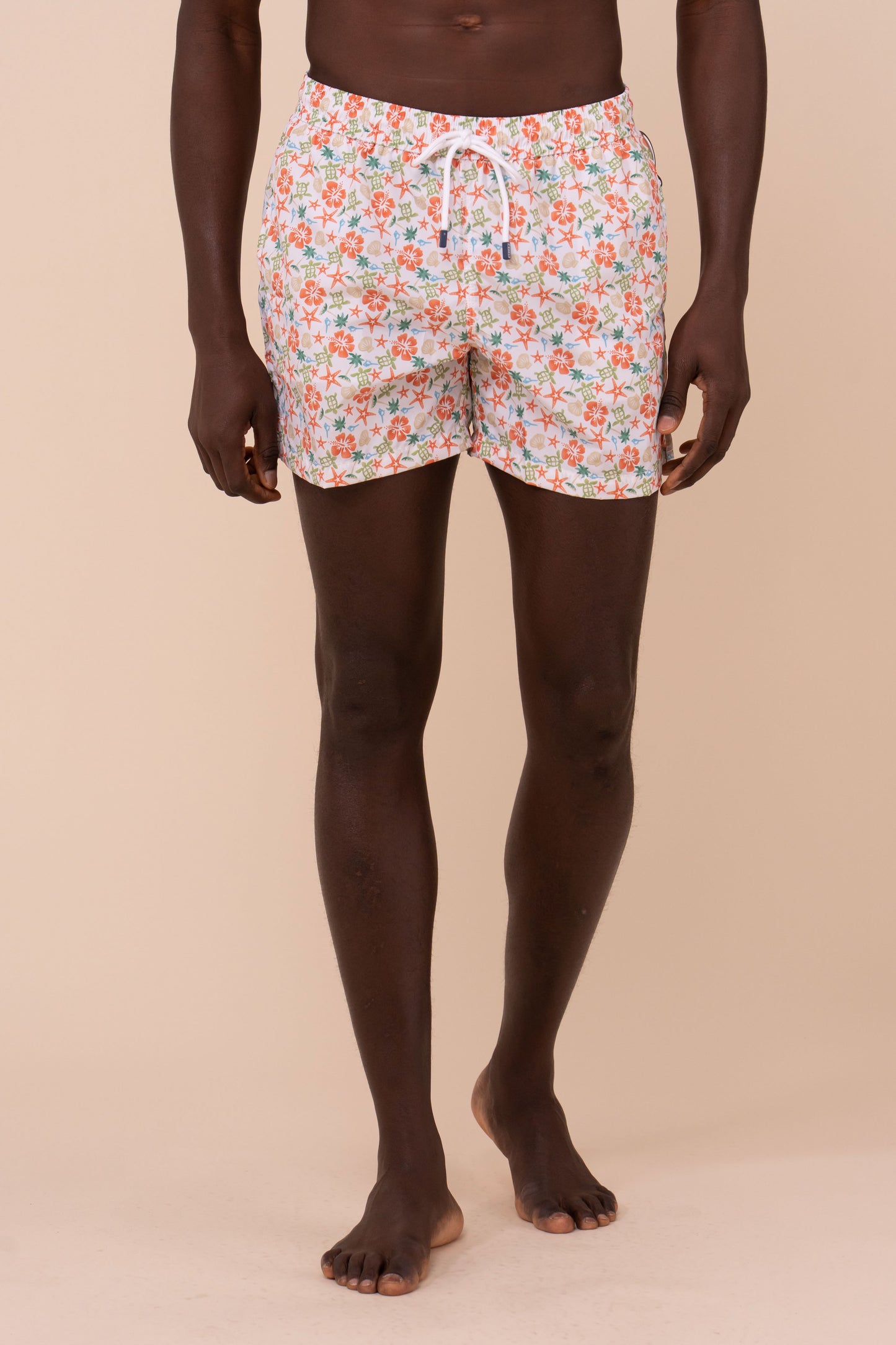 Madeira - The Sustainable Swim Trunks - Hawaii Pattern - DARKORANGE