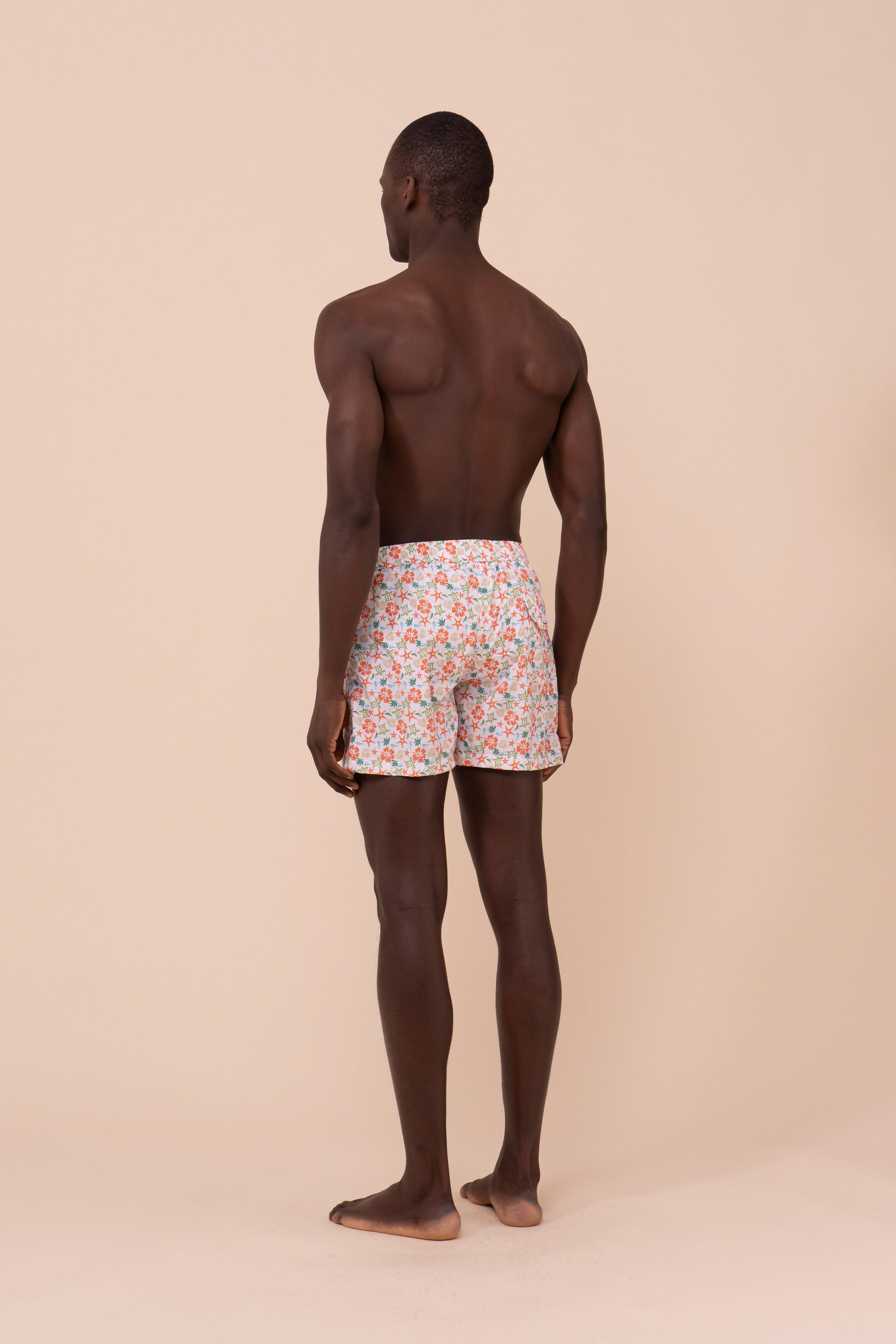 Madeira - The Sustainable Swim Trunks - Hawaii Pattern - DARKORANGE