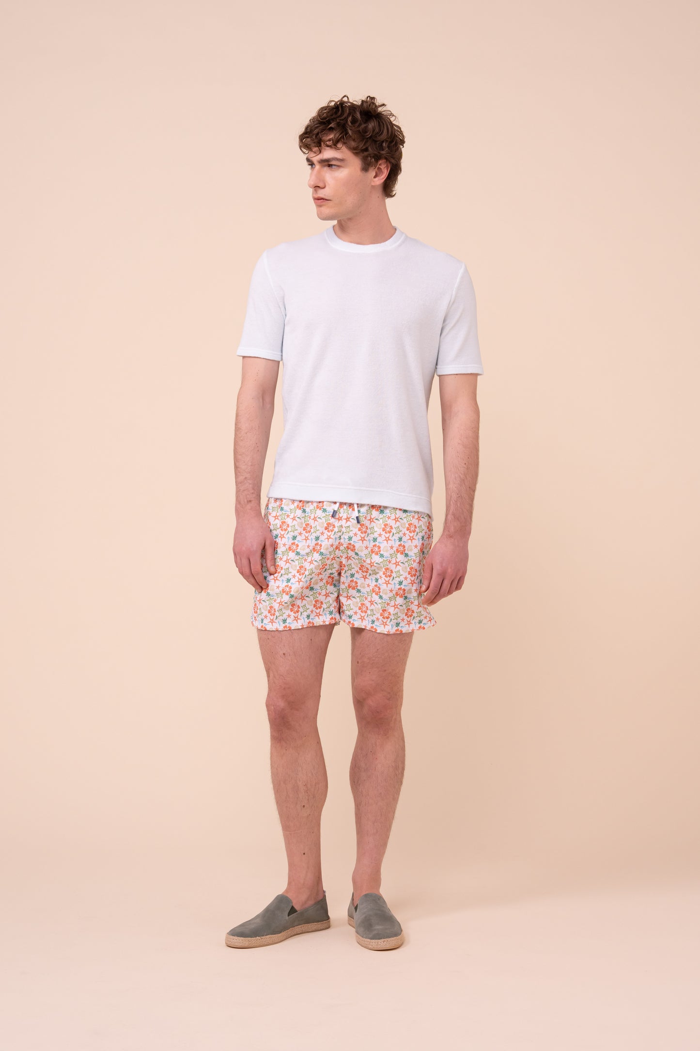 Madeira - The Sustainable Swim Trunks - Hawaii Pattern - DARKORANGE