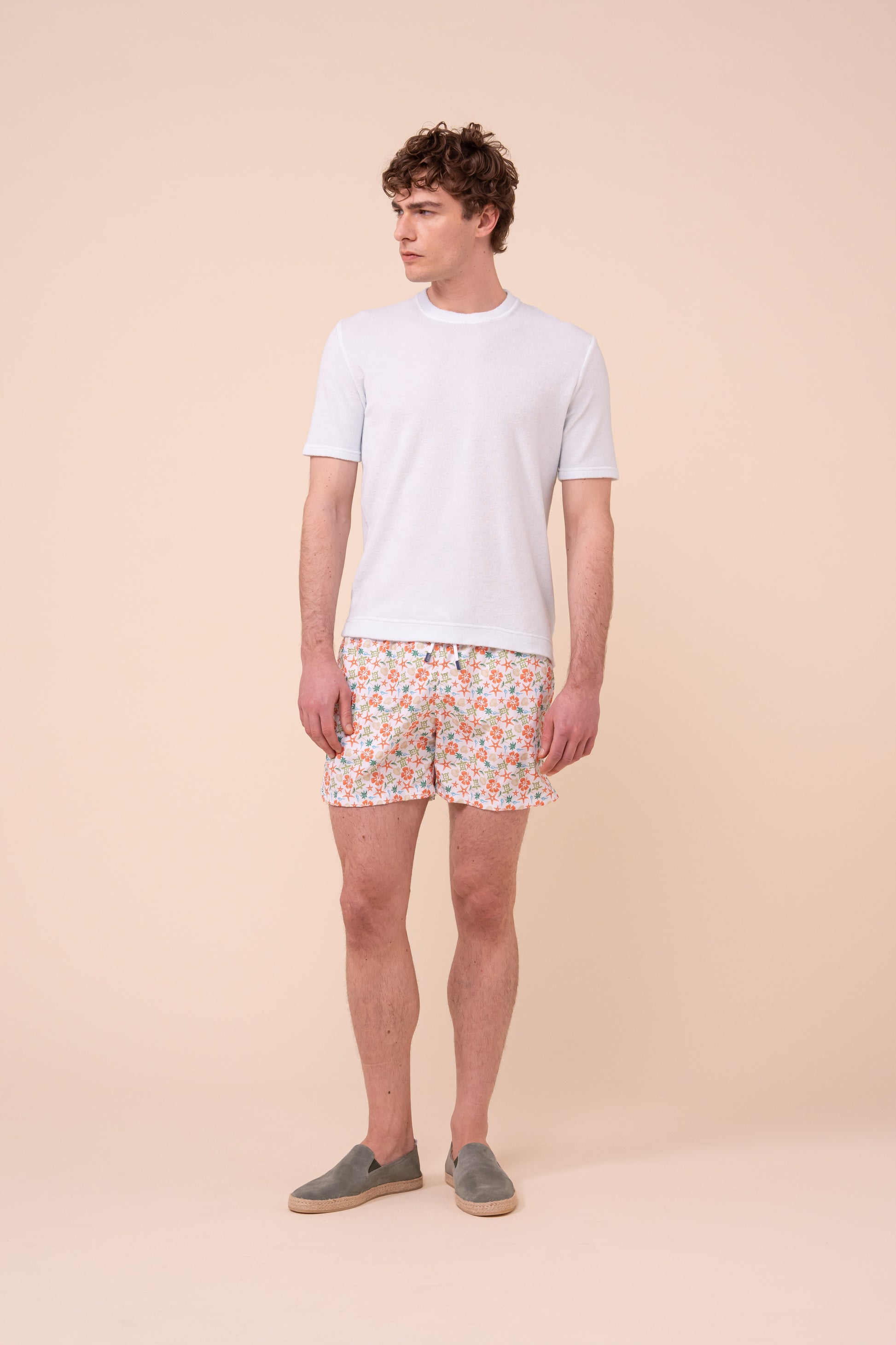 Madeira - The Sustainable Swim Trunks - Hawaii Pattern - DARKORANGE