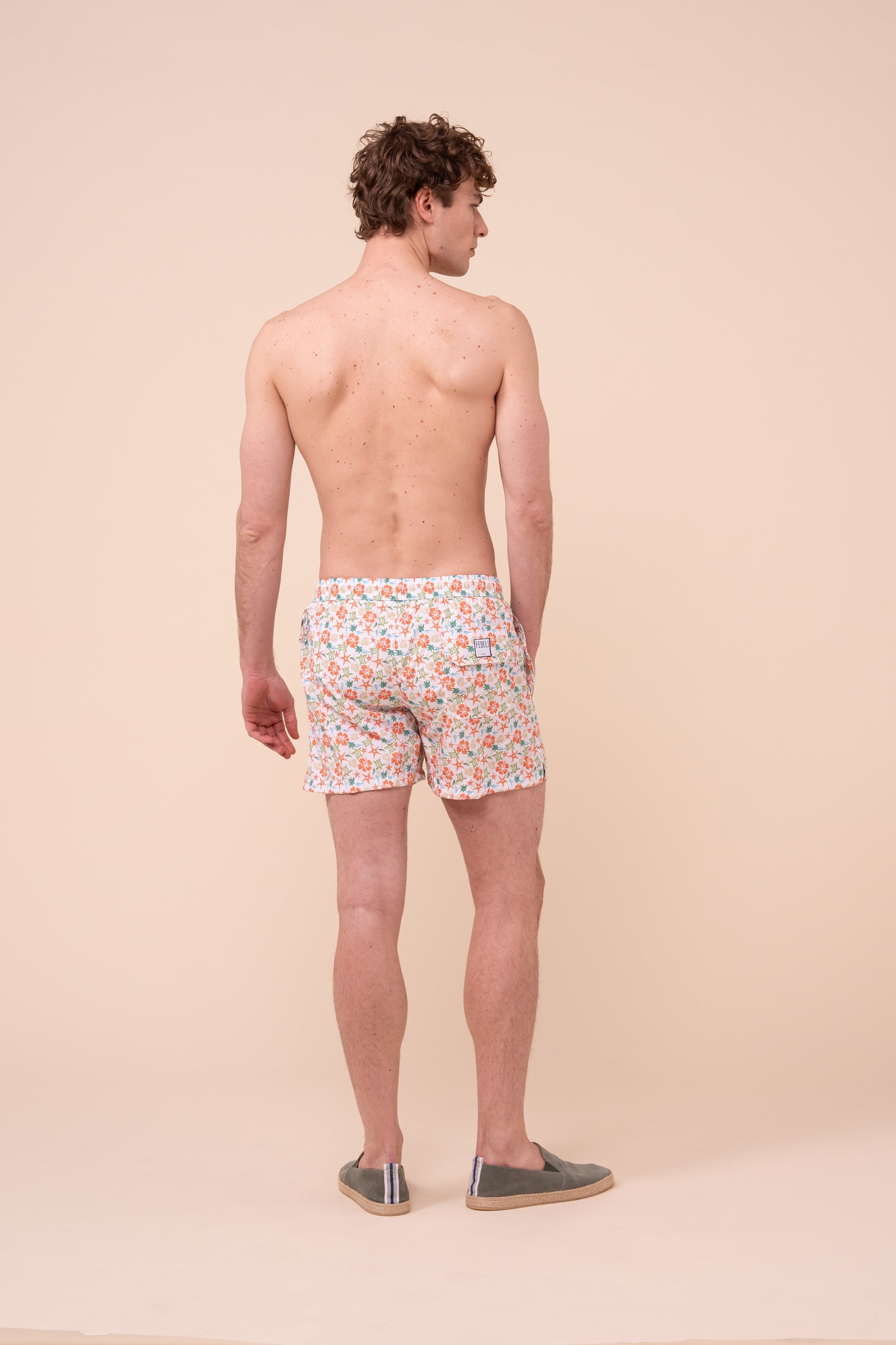 Madeira - The Sustainable Swim Trunks - Hawaii Pattern - DARKORANGE