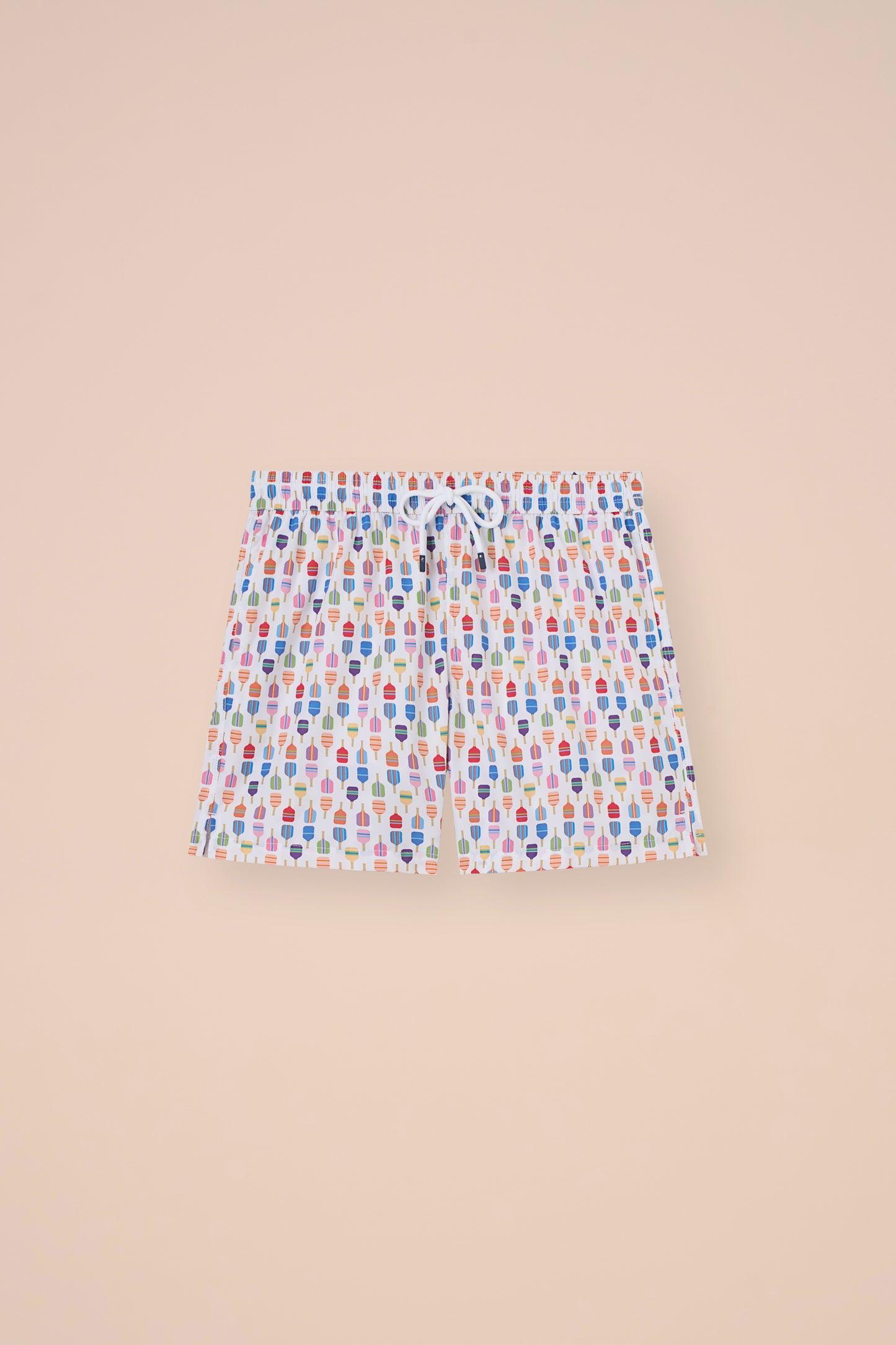 Madeira - The Sustainable Swim Trunks - Padel Racket Pattern - WHITE