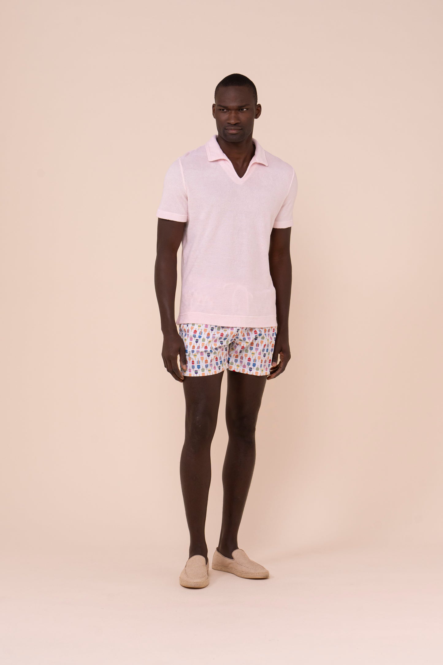 Madeira - The Sustainable Swim Trunks - Padel Racket Pattern - WHITE