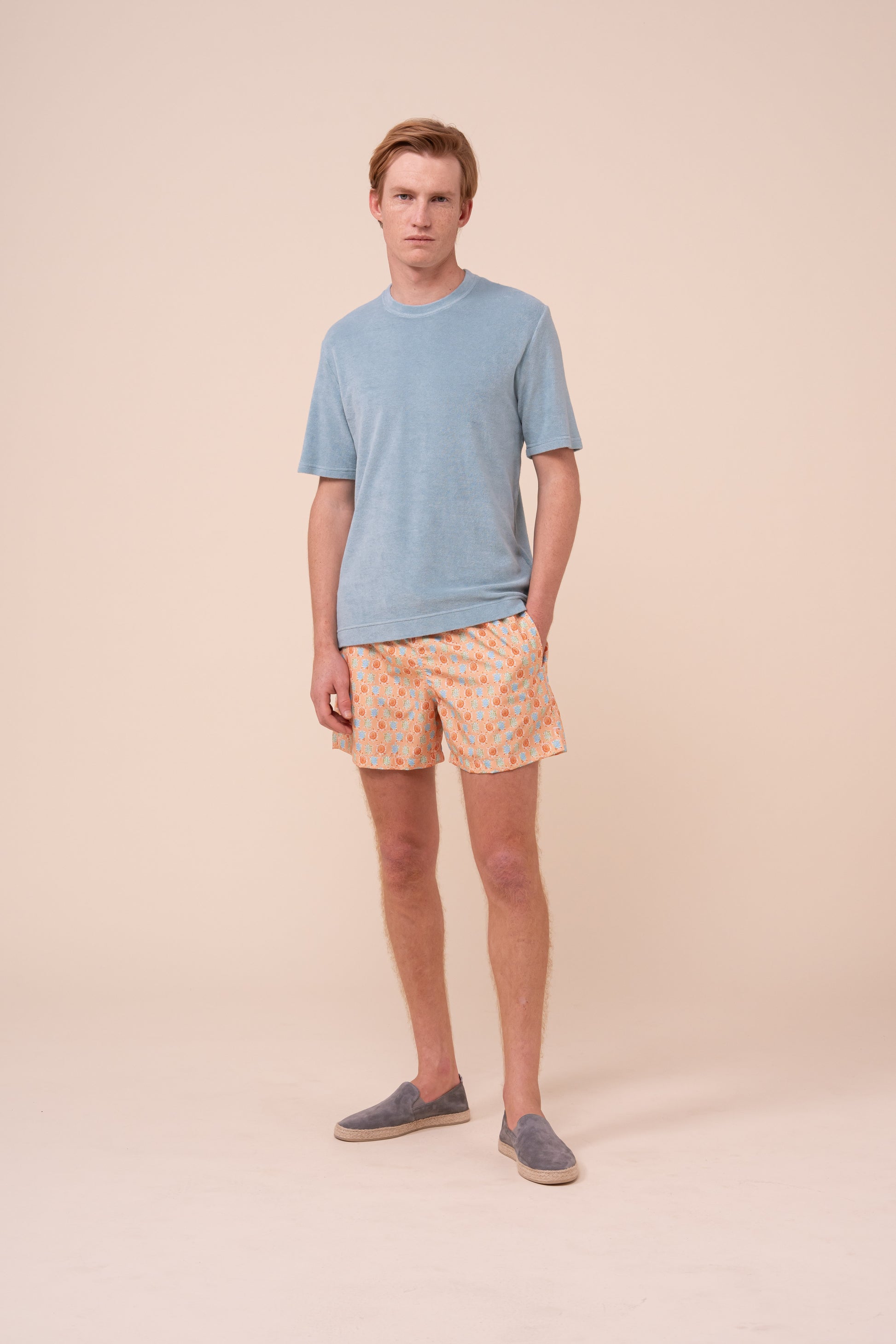Madeira - The Sustainable Swim Trunks - Turtles Pattern - PEACH