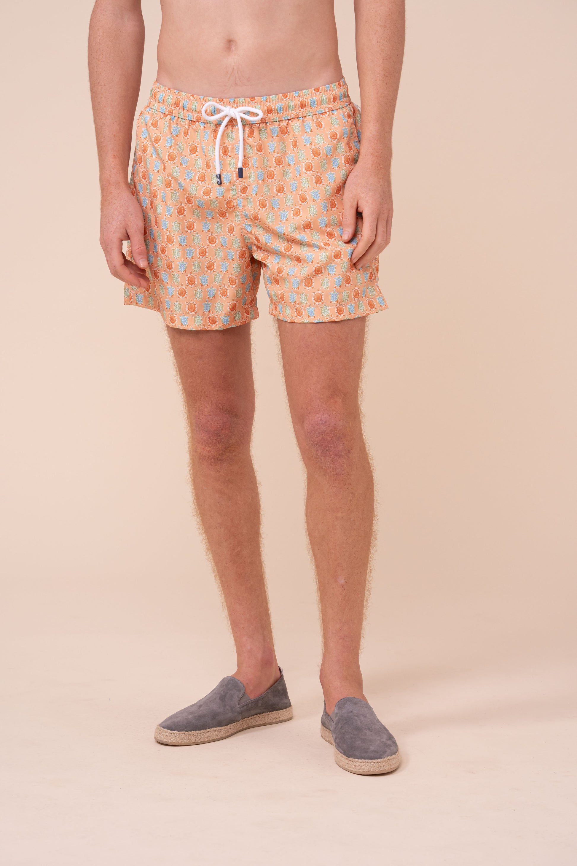 Madeira - The Sustainable Swim Trunks - Turtles Pattern - PEACH