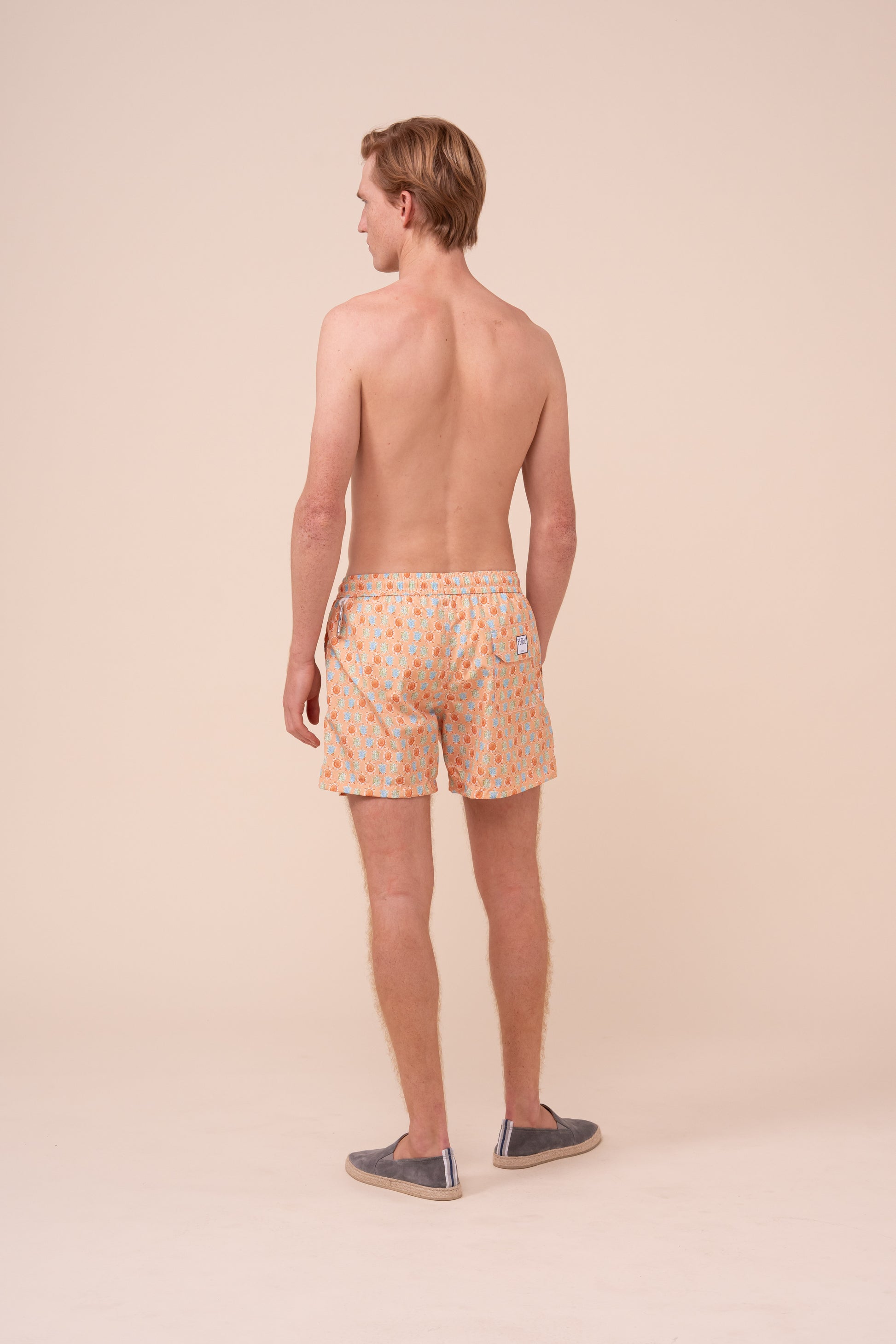 Madeira - The Sustainable Swim Trunks - Turtles Pattern - PEACH
