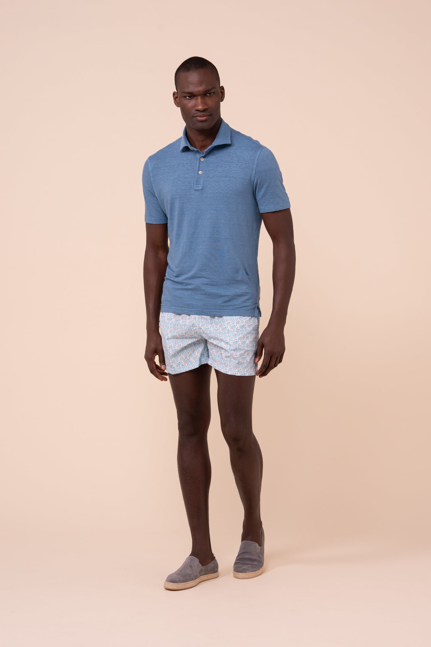 Madeira - The Sustainable Swim Trunks - Dahlia Pattern - PACIFICBLUE