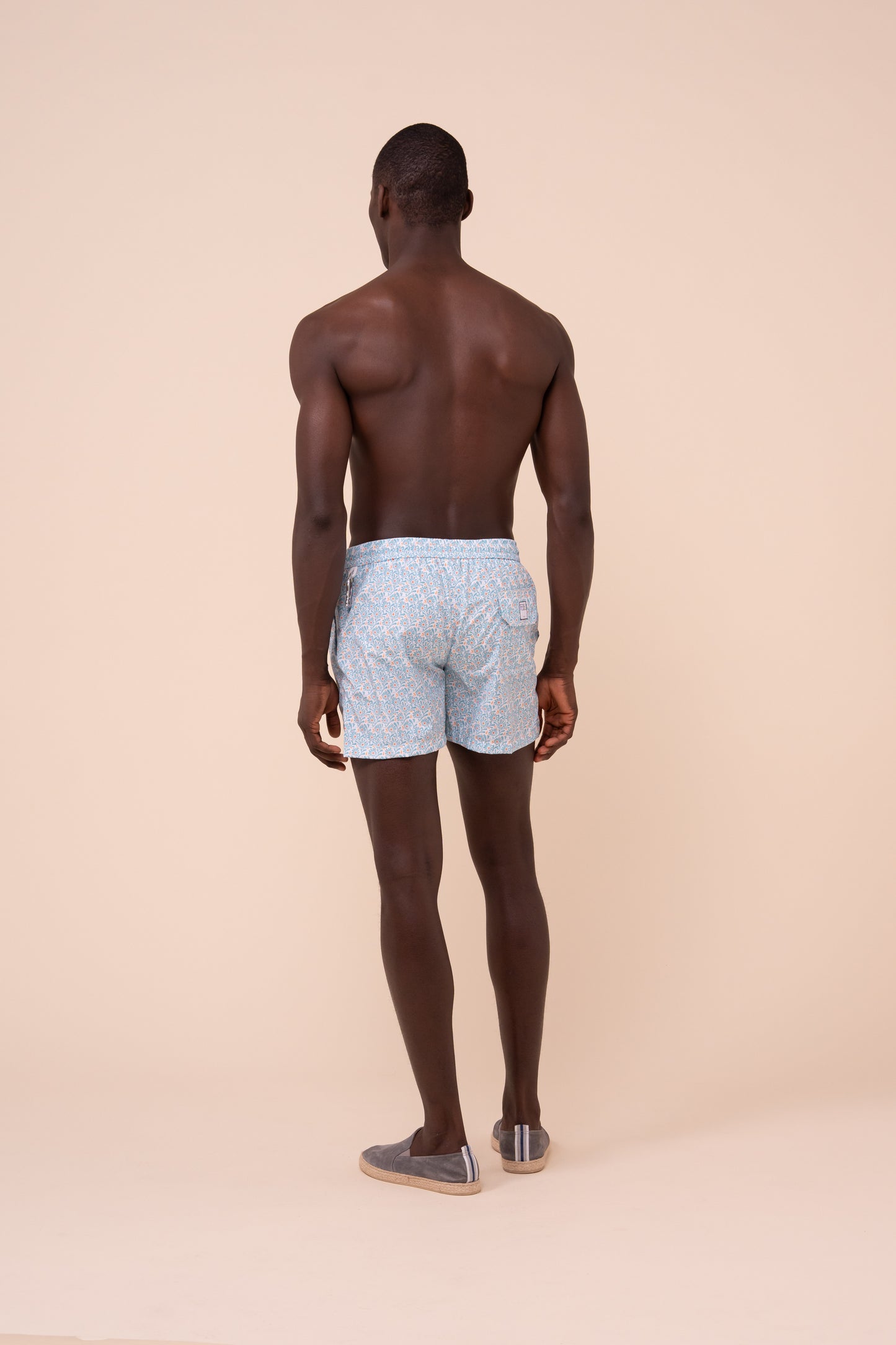 Madeira - The Sustainable Swim Trunks - Dahlia Pattern - PACIFICBLUE