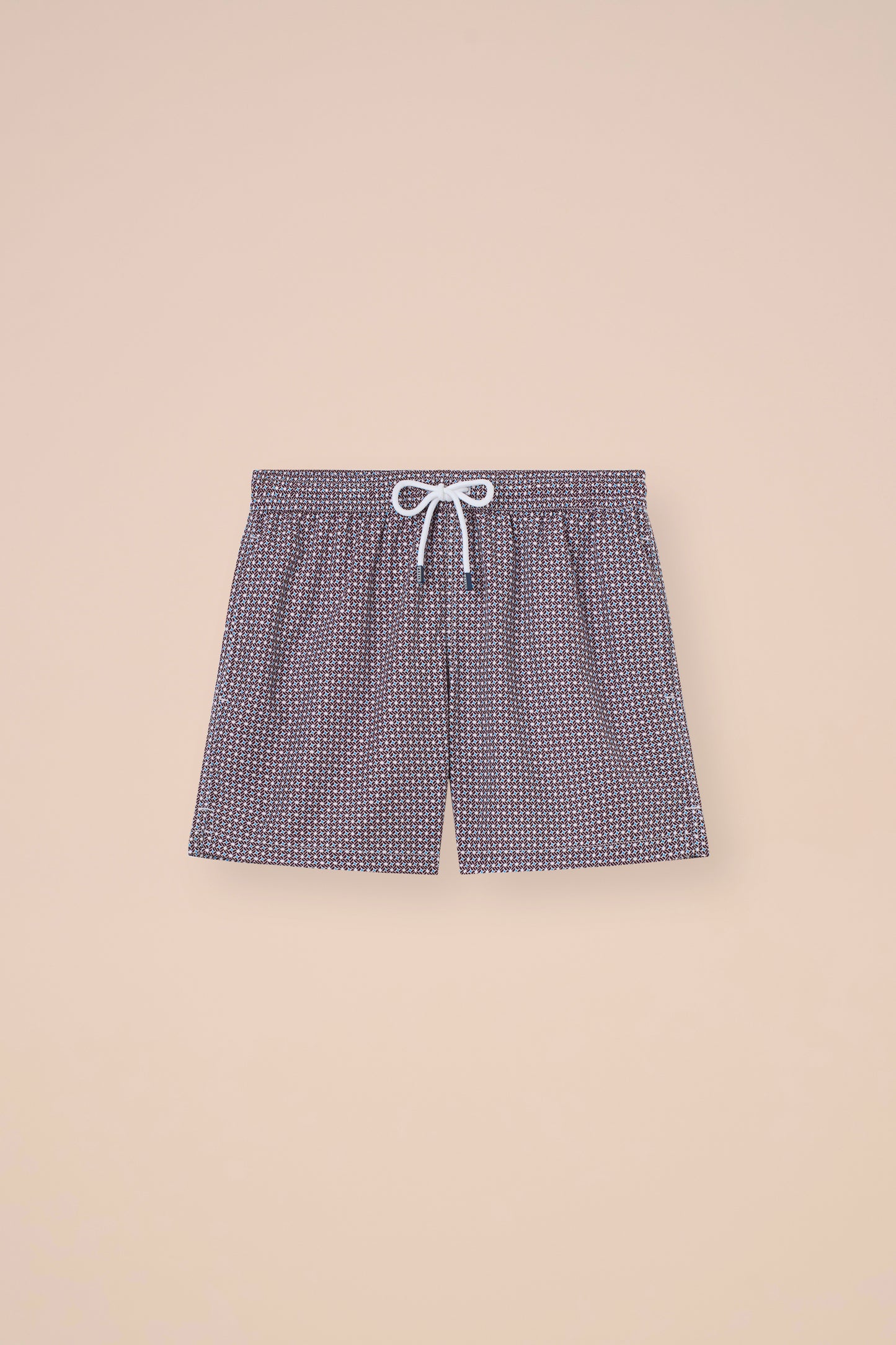 Madeira - The Sustainable Swim Trunks - Vintage Pattern - MERLOT