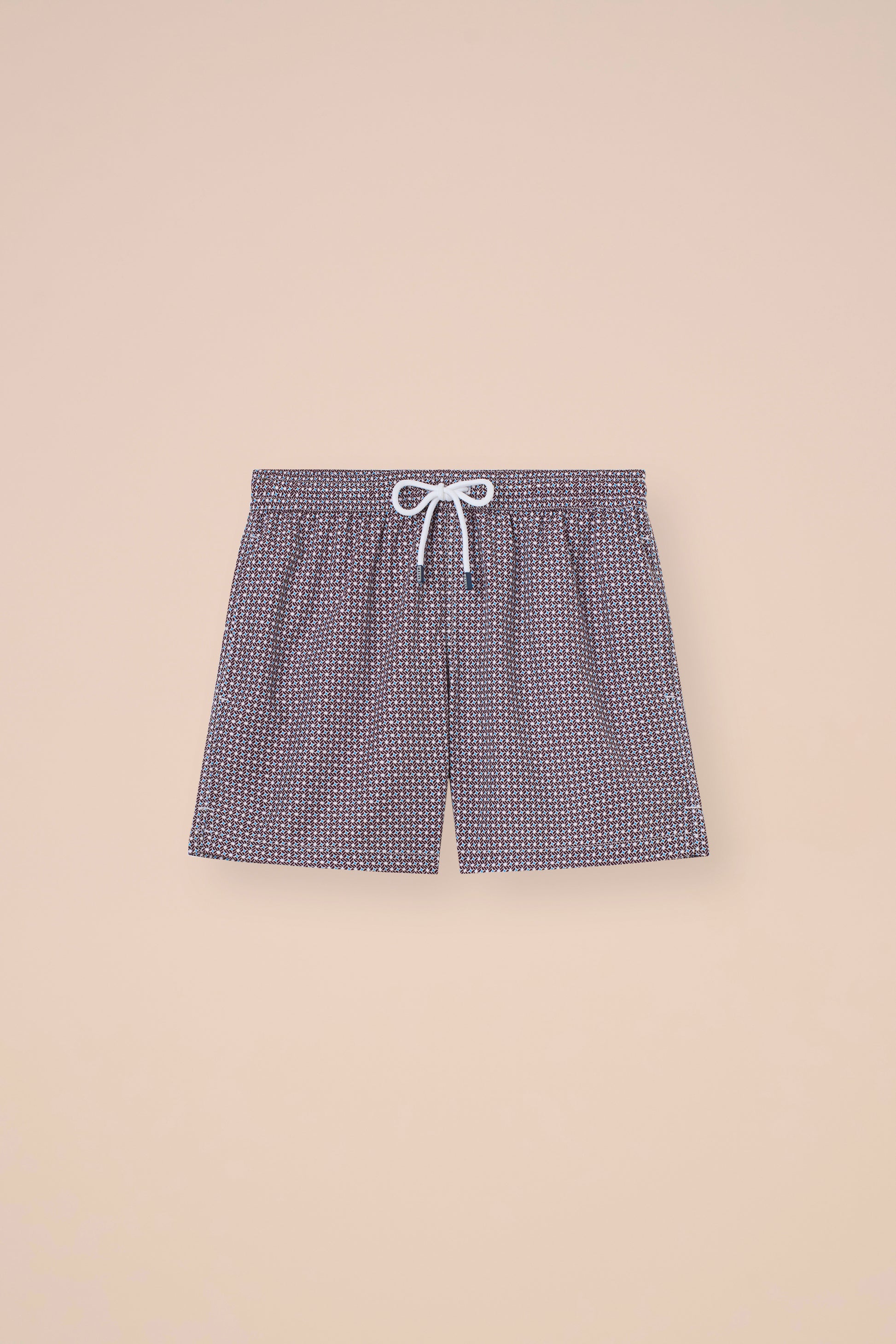 Madeira - The Sustainable Swim Trunks - Vintage Pattern - MERLOT