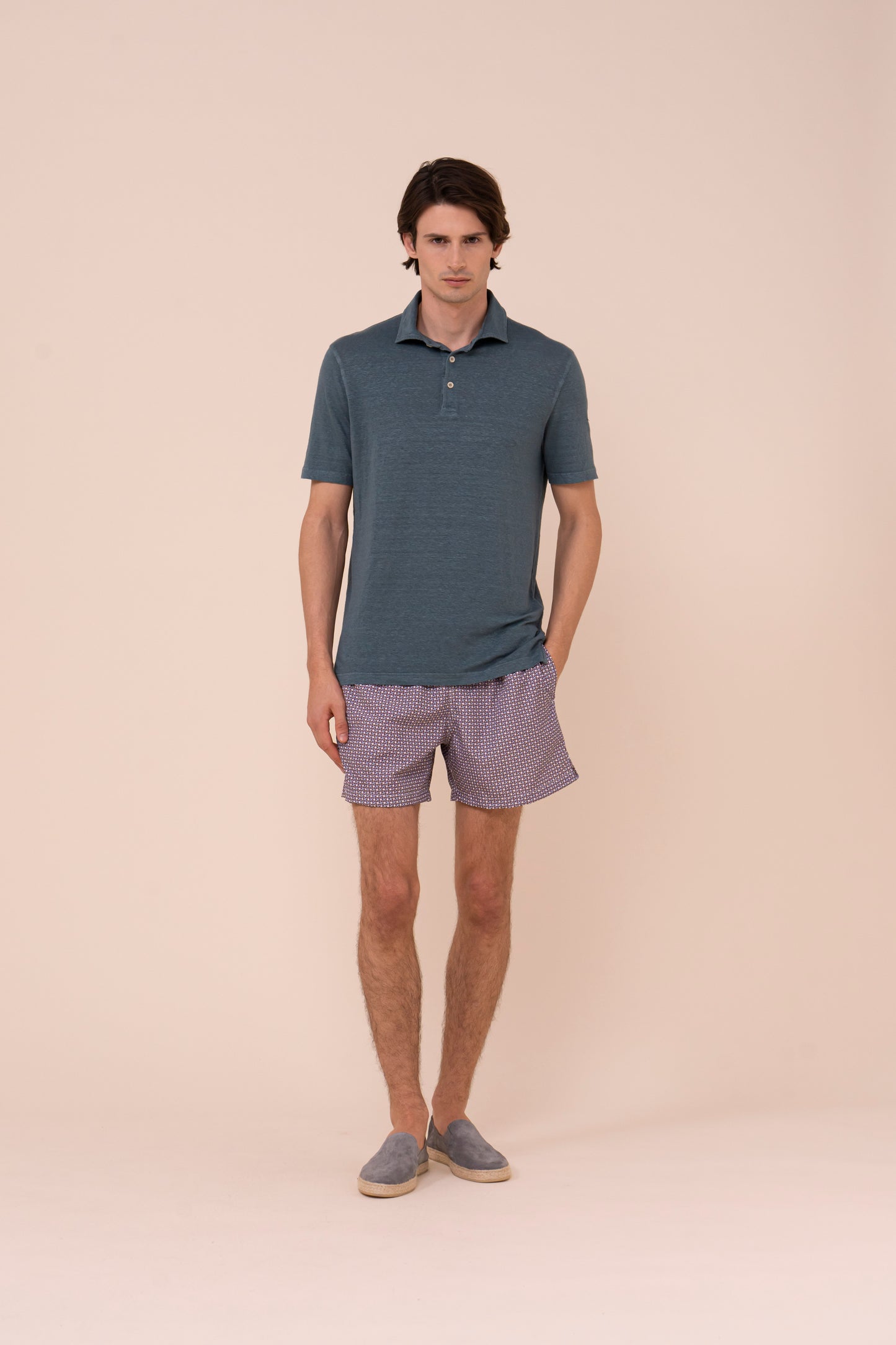 Madeira - The Sustainable Swim Trunks - Vintage Pattern - MERLOT