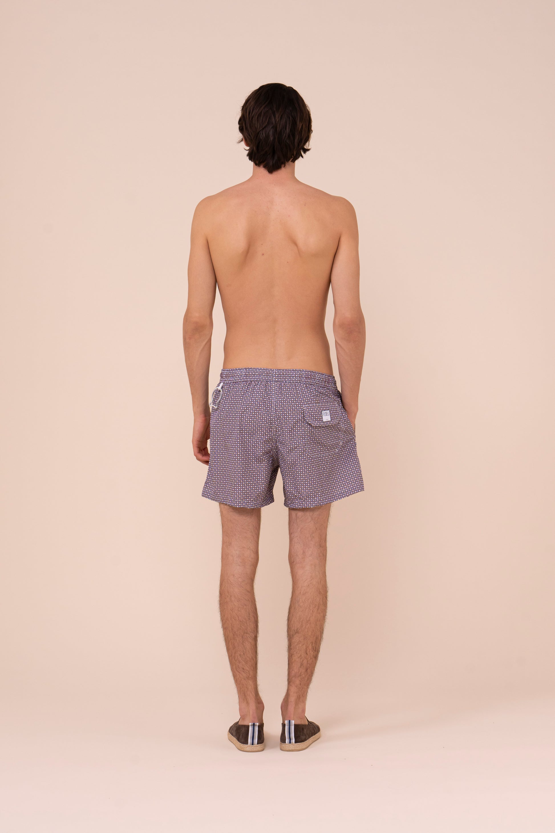 Madeira - The Sustainable Swim Trunks - Vintage Pattern - MERLOT