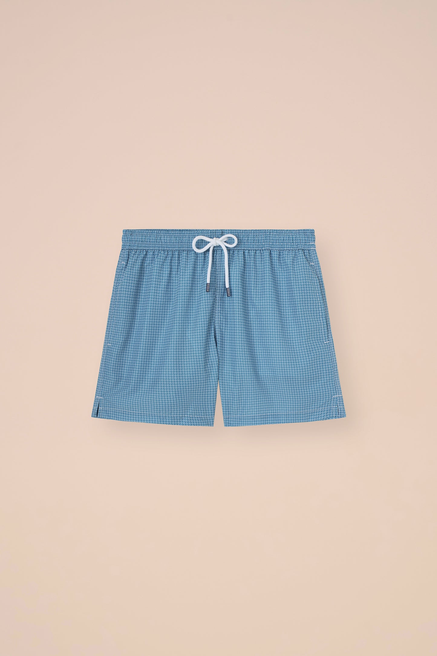 Madeira - The Sustainable Swim Trunks - Geometric Flowers Pattern - CADETBLUE