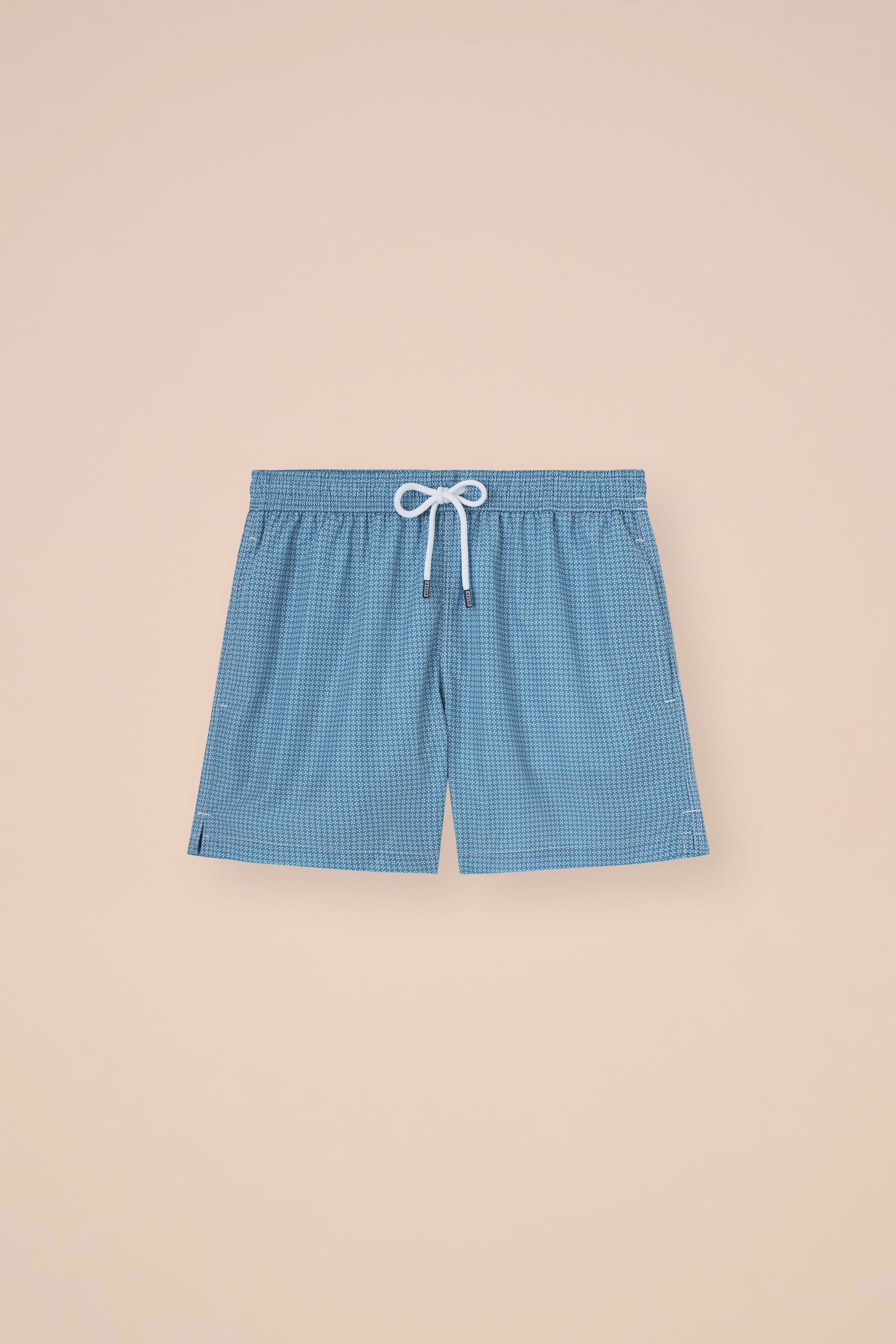 Madeira - The Sustainable Swim Trunks - Geometric Flowers Pattern - CADETBLUE