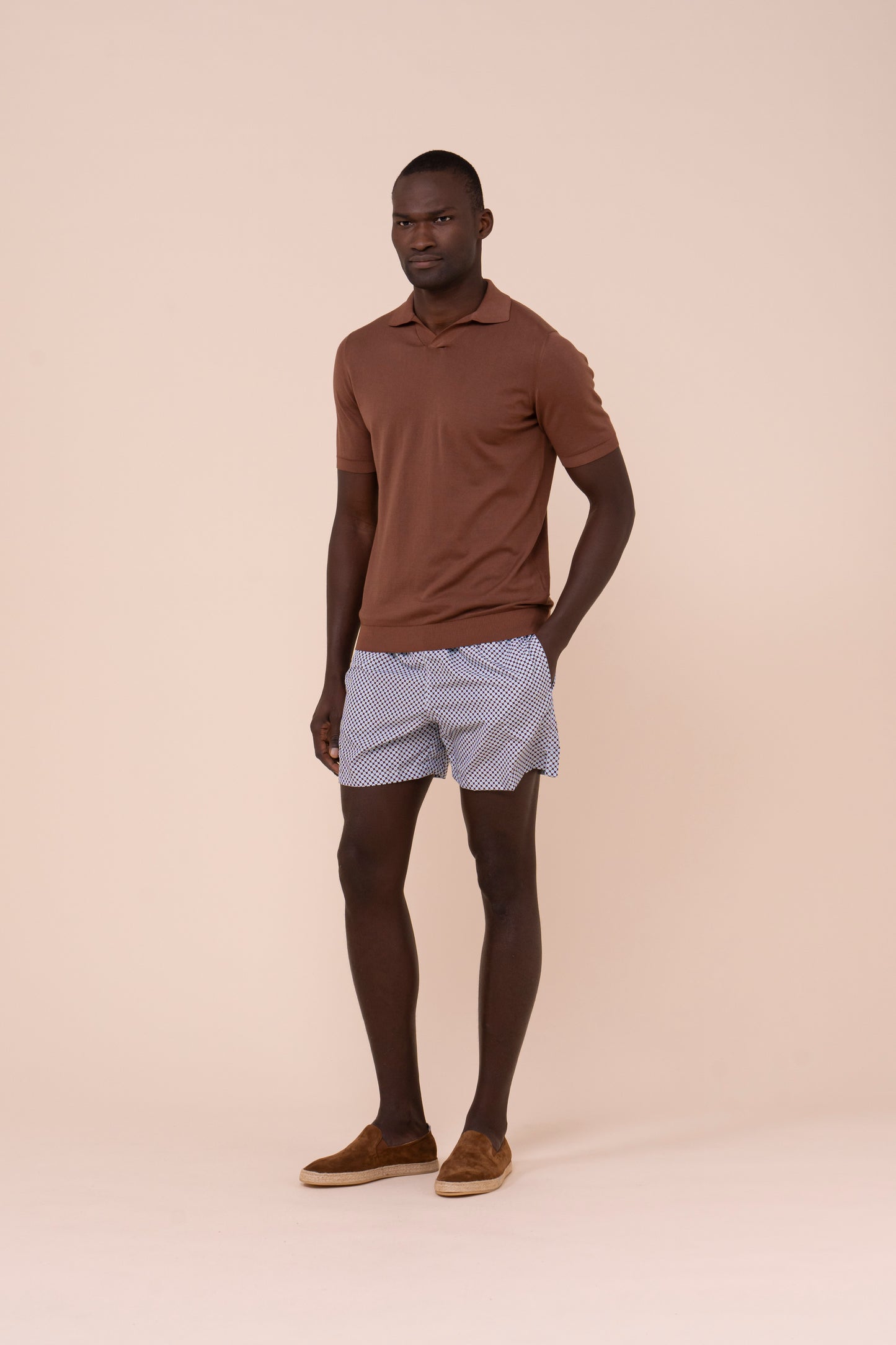 Madeira - The Sustainable Swim Trunks - Geometric Pattern - MERLOT