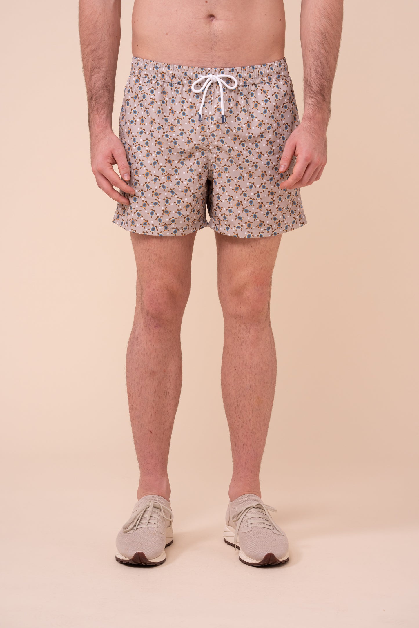 Madeira - The Sustainable Swim Trunks - Sea Turtles Pattern - CHALK