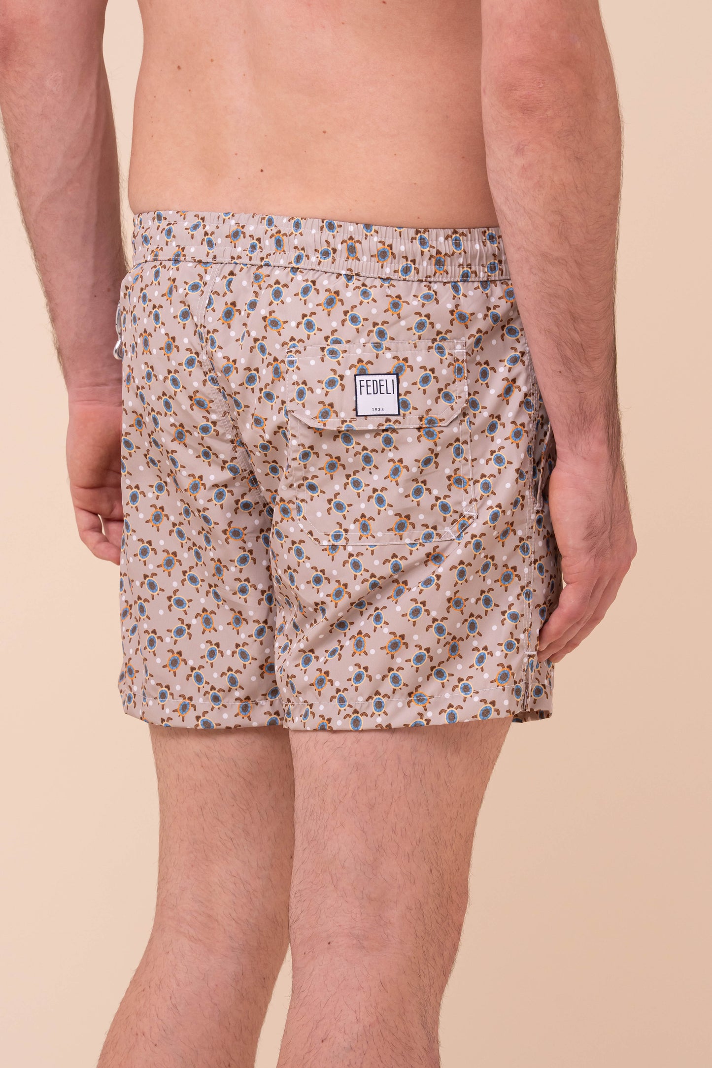 Madeira - The Sustainable Swim Trunks - Sea Turtles Pattern - CHALK