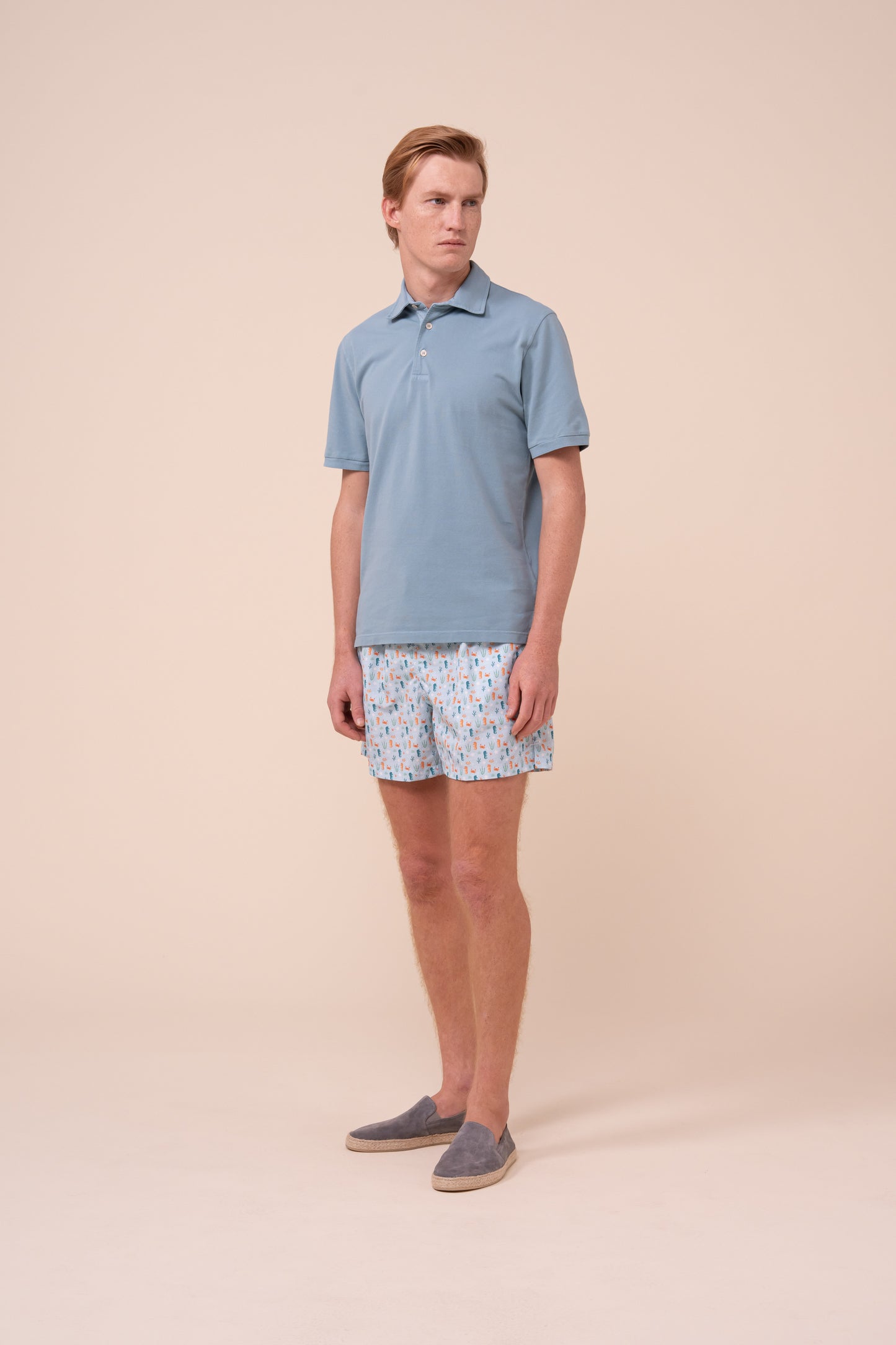 Madeira - The Sustainable Swim Trunks - Seahorse Pattern - LIGHTBLUE