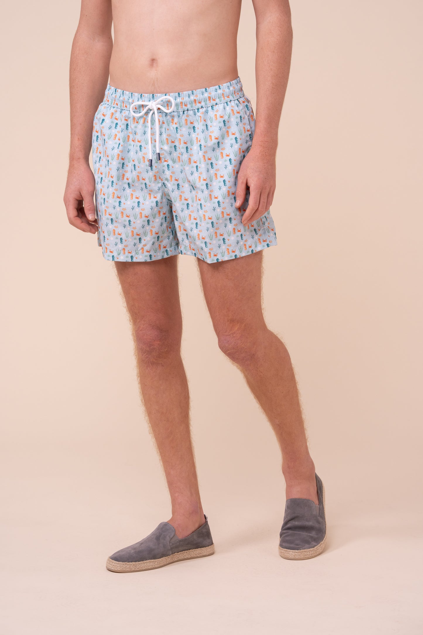 Madeira - The Sustainable Swim Trunks - Seahorse Pattern - LIGHTBLUE