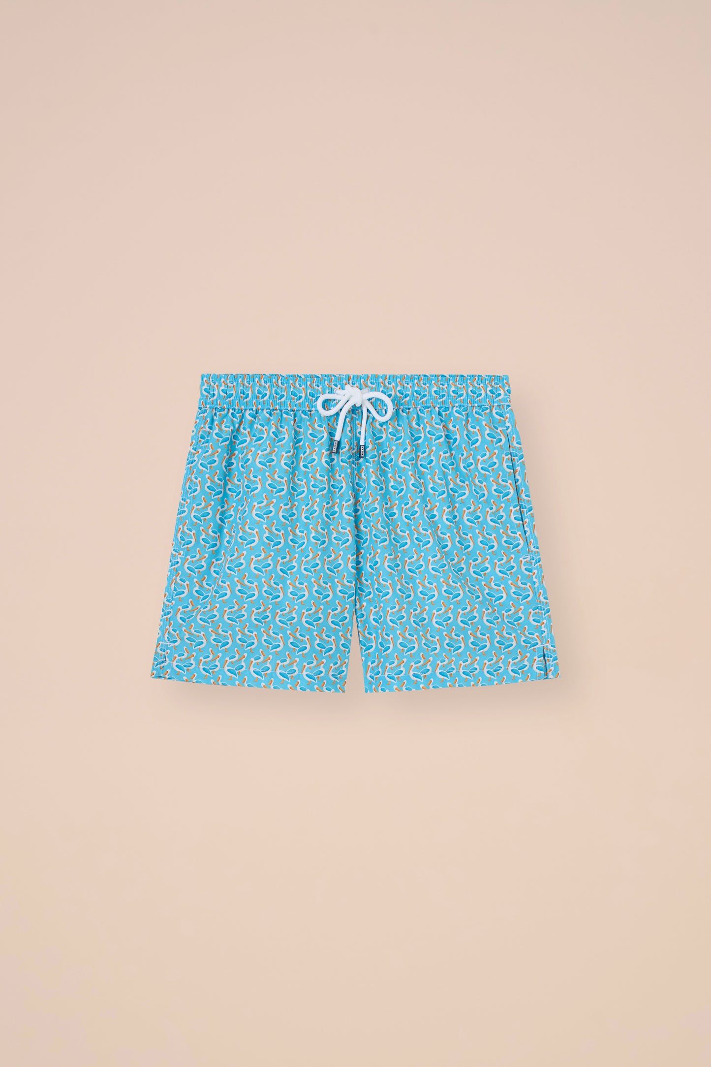 Madeira - The Sustainable Swim Trunks - Heron Pattern - DEEPSKYBLUE