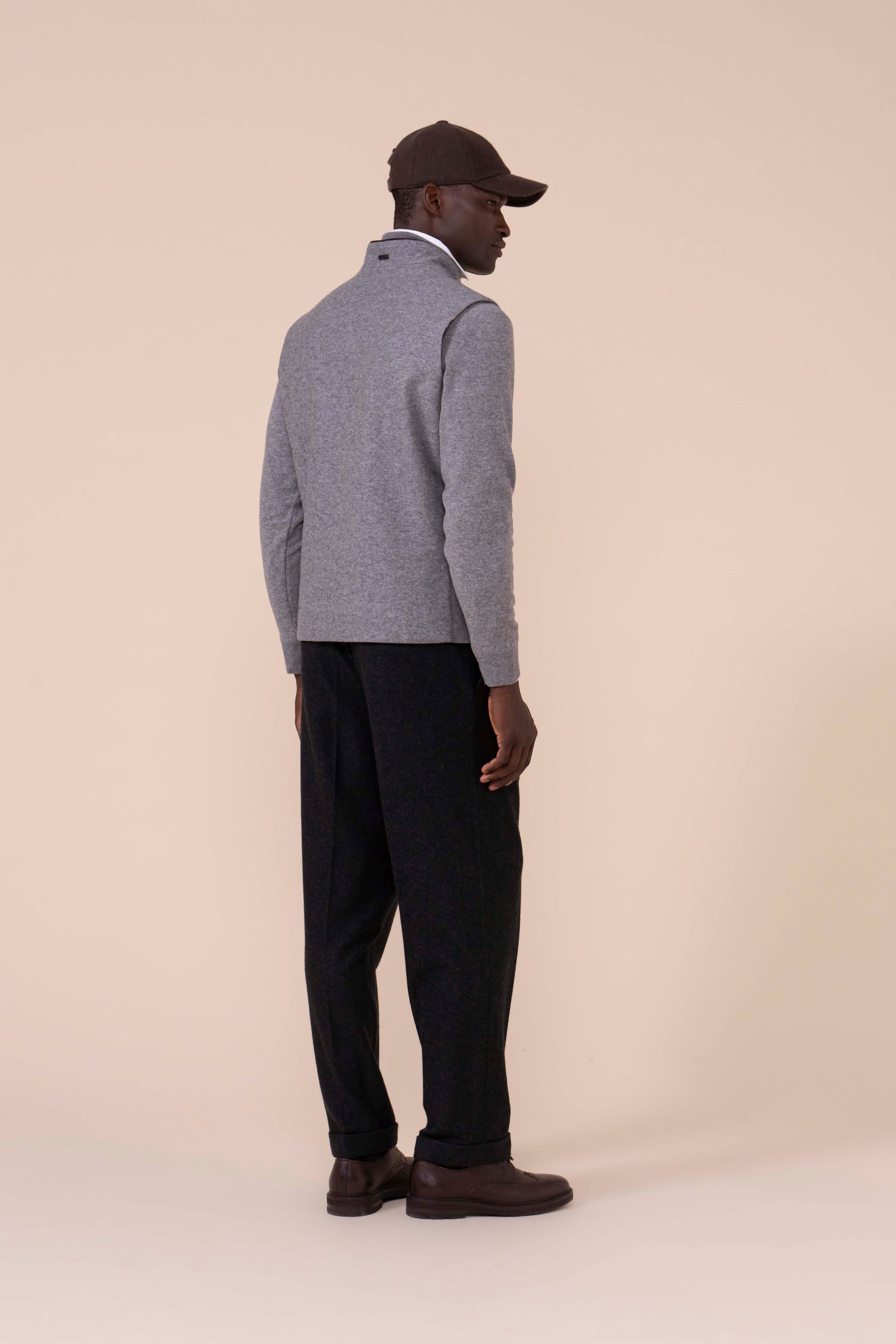 Mark Cashmere Flanel Full-zip Vest - FLANNEL