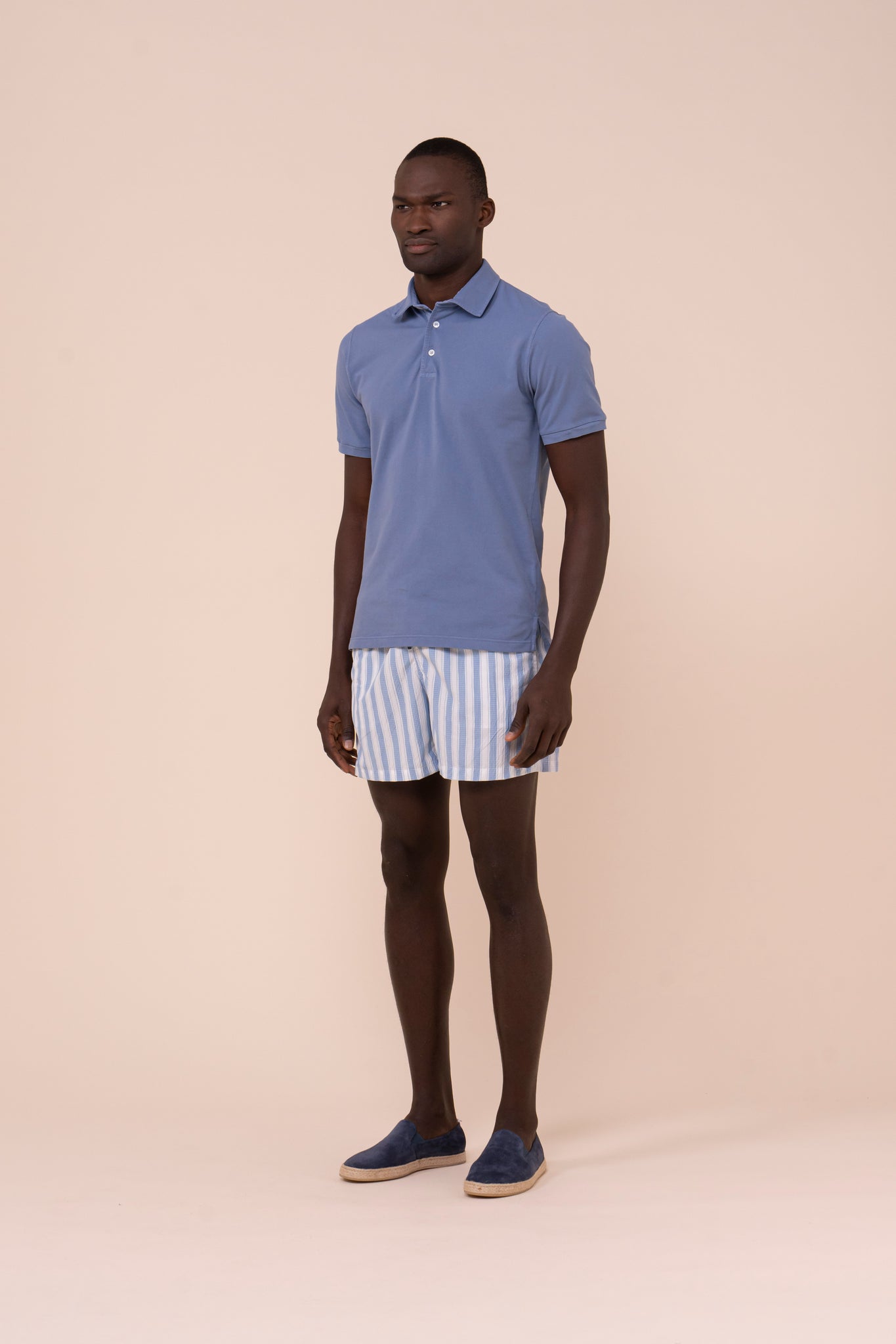 Madeira - The Sakar Swim Trunk - Striped Pattern - DENIM