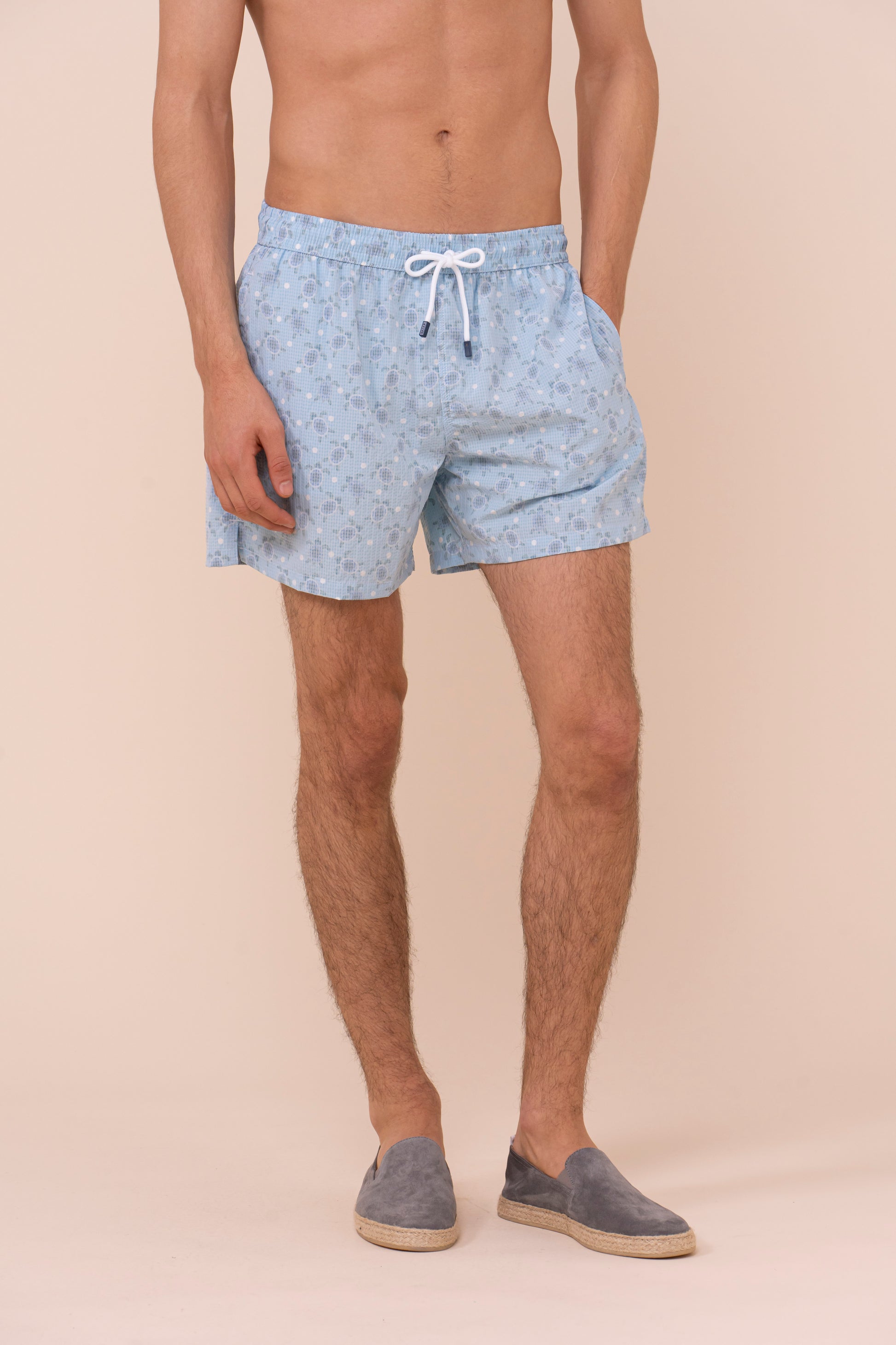 Madeira - The Sakar Swim Trunk - Turtles Pattern - DEEPSKYBLUE