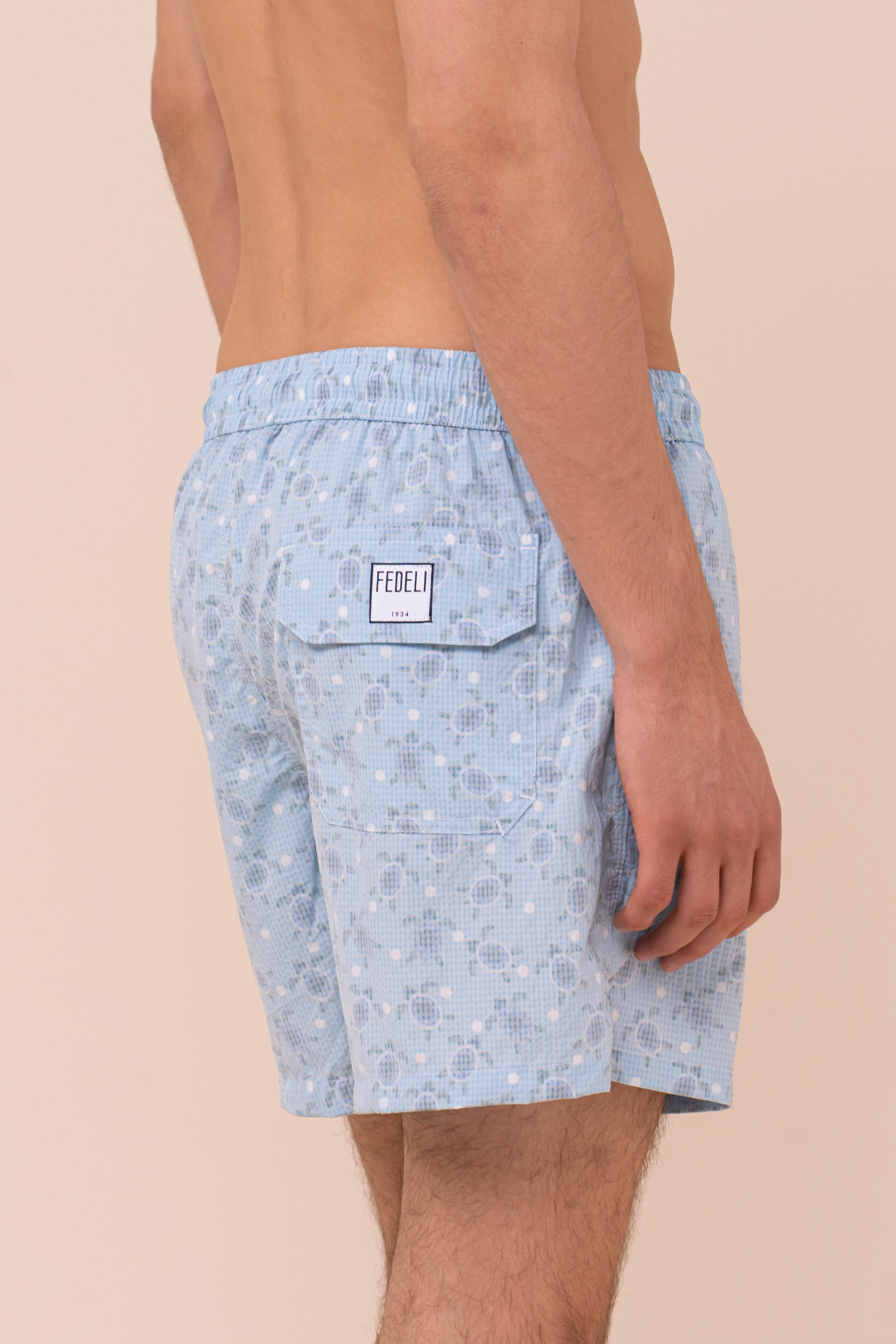 Madeira - The Sakar Swim Trunk - Turtles Pattern - DEEPSKYBLUE