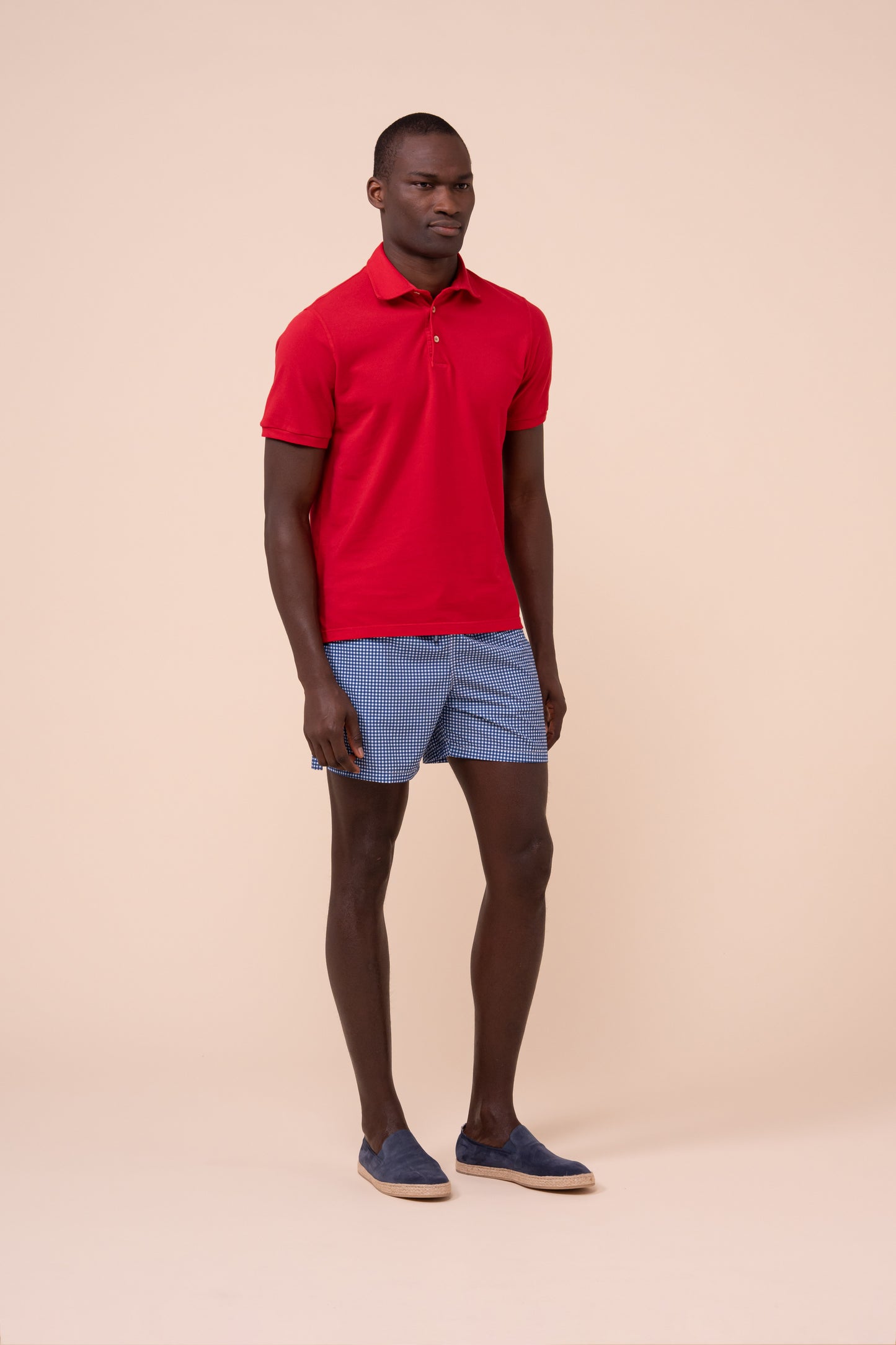 Madeira - The Sakar Swim Trunks - Gingham Pattern - MIDNIGHTBLUE