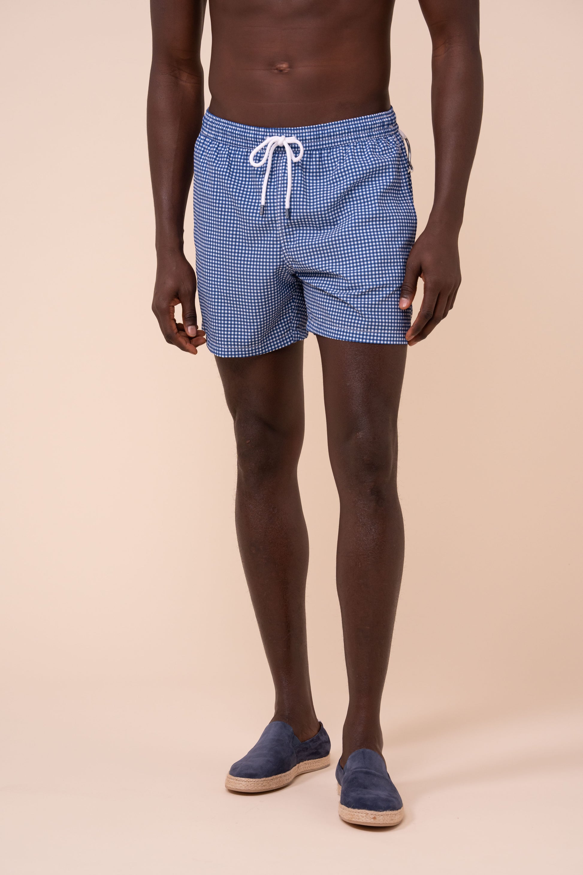 Madeira - The Sakar Swim Trunks - Gingham Pattern - MIDNIGHTBLUE