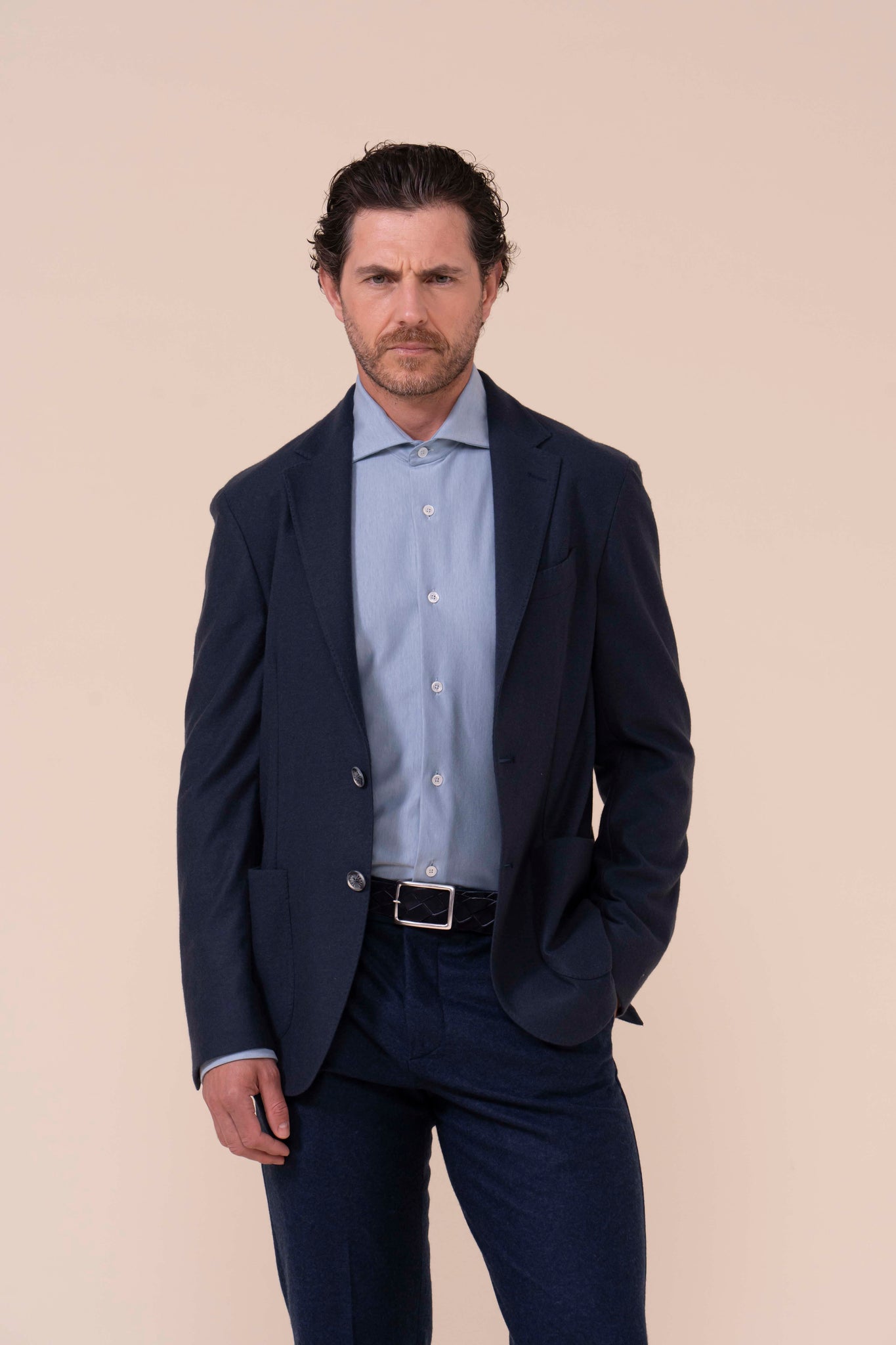 Taylor giacca monopetto in cashmere flanel - STORM