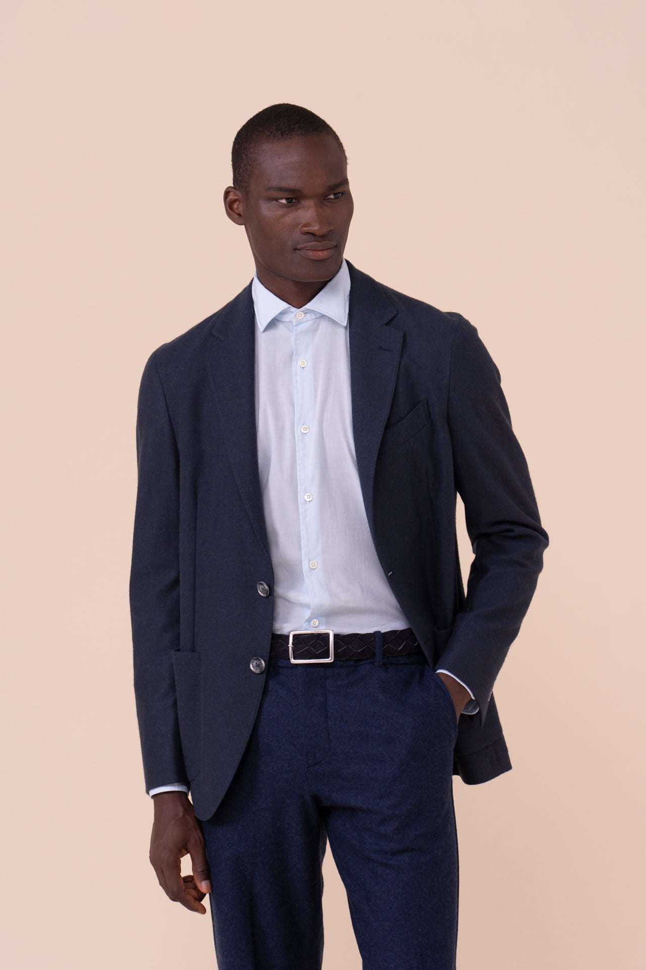 Taylor Cashmere Flanel Single-breast Jacket - STORM