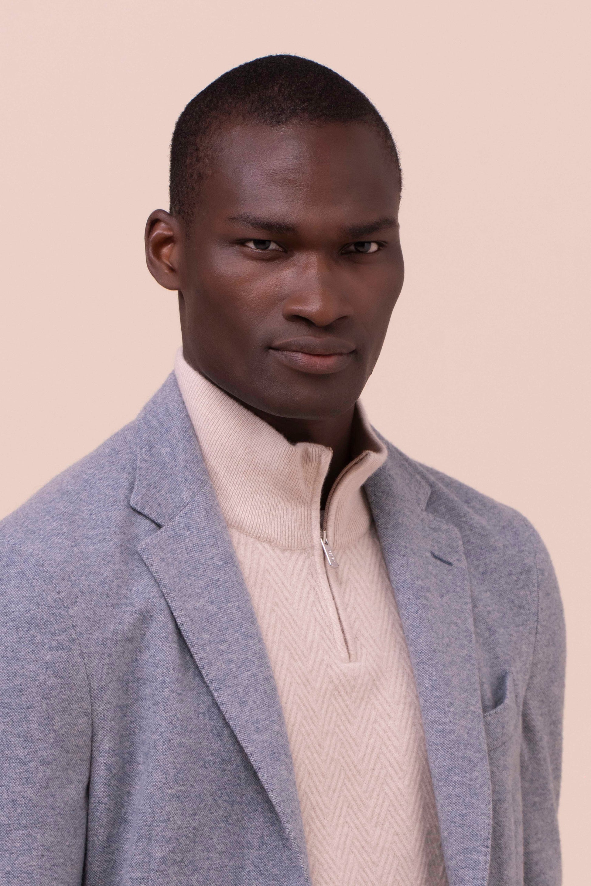 Taylor blazer in cashmere piquet flanel - LIGHTDENIM
