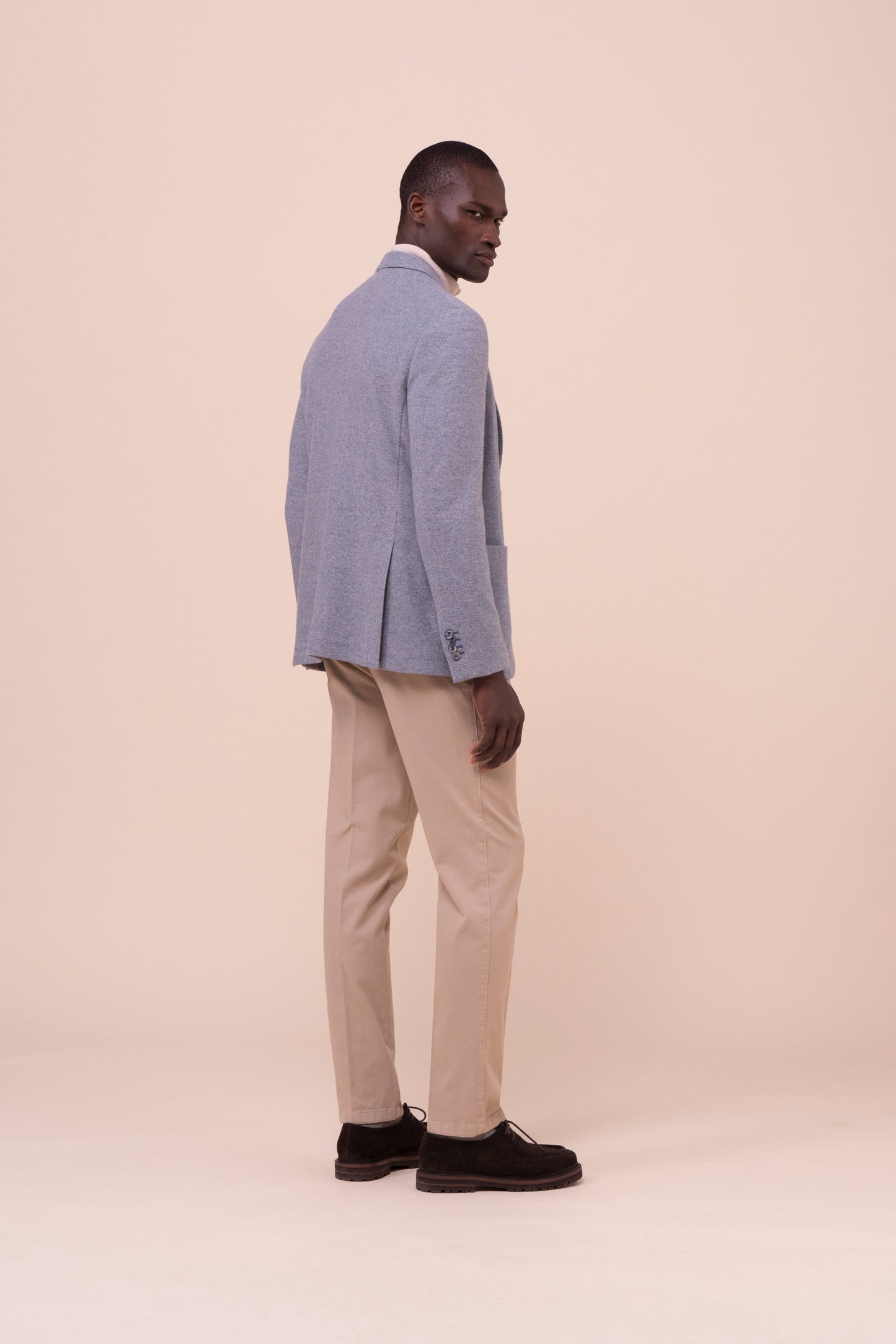 Taylor blazer in cashmere piquet flanel - LIGHTDENIM